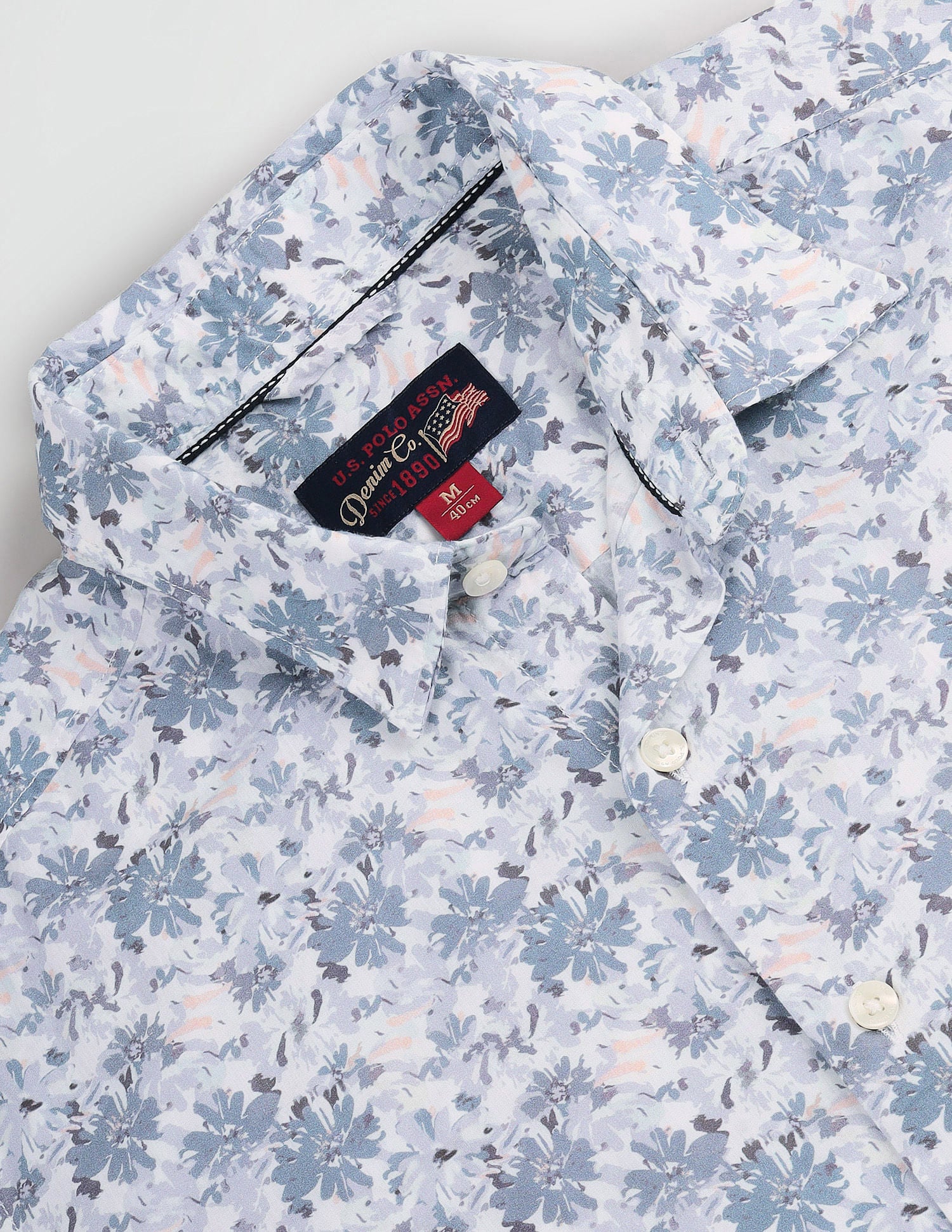 Floral Print Slim Fit Shirt Grey - U.S. Polo Assn. India | Large