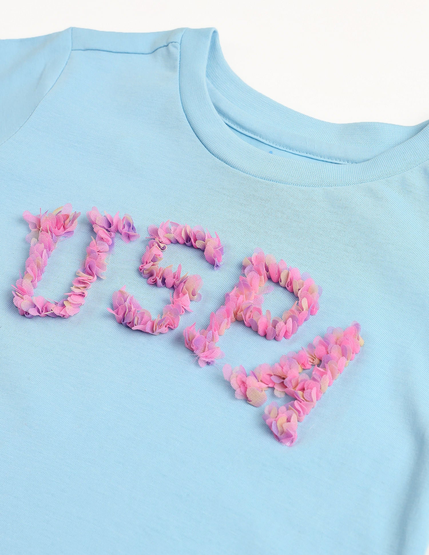 Girls Logo Crew Neck T-Shirt Light Blue - U.S. Polo Assn. India | Large