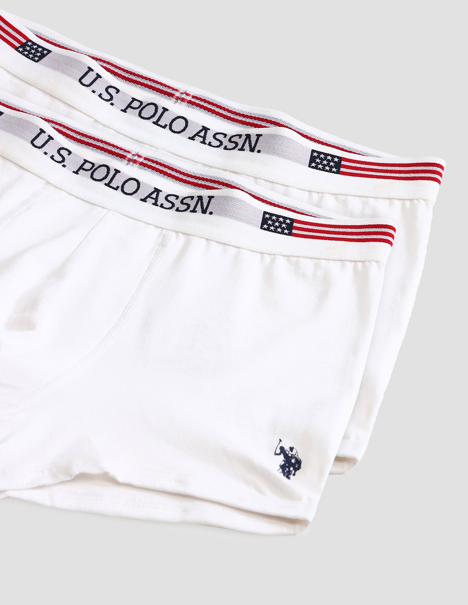 Elasticized Waist Printed I660 Trunks - Pack Of 2 White and White - U.S. POLO ASSN. | Large