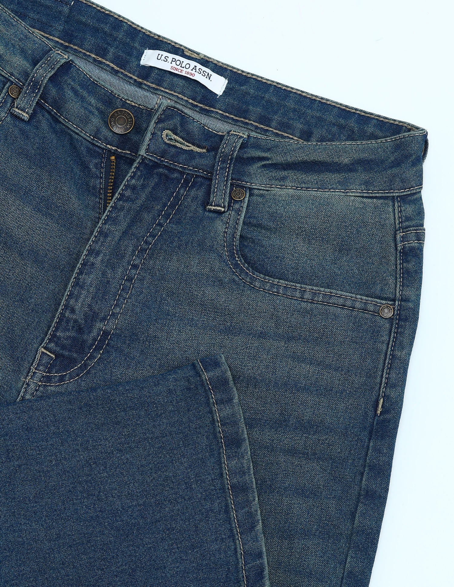 High Rise Wide Leg Jeans Blue - U.S. POLO ASSN. | Large