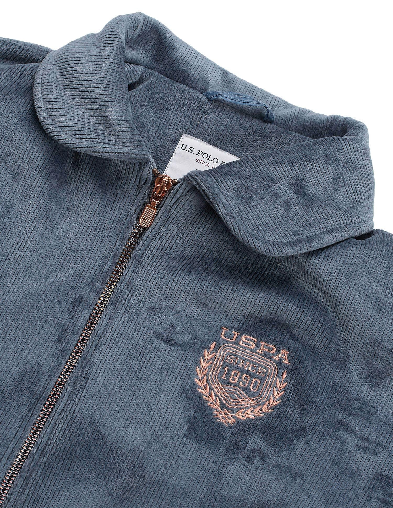 Corduroy Solid Regular Fit Jacket Blue - U.S. POLO ASSN. | Large