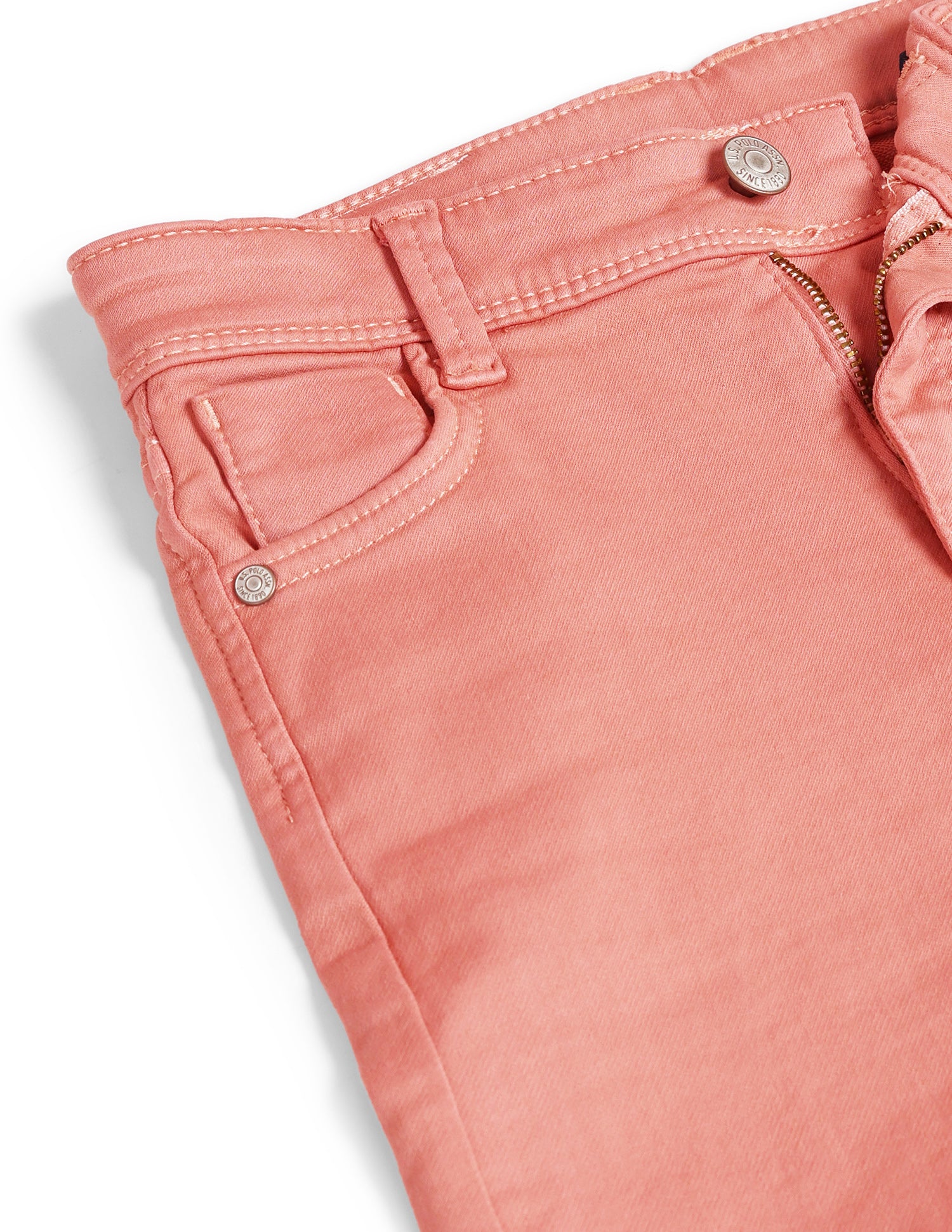 Girls Mid Rise Flared Fit Jeans Light Pink - U.S. POLO ASSN. | Large