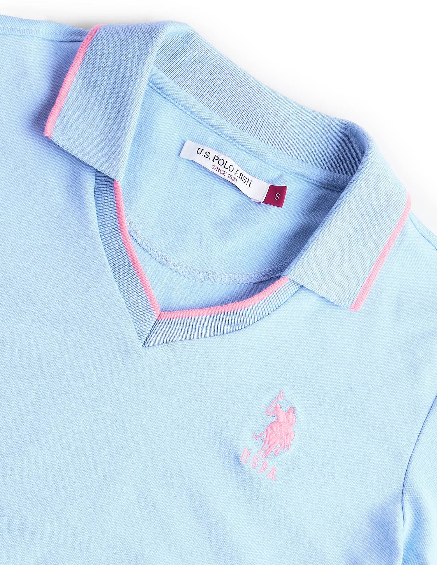 V-Neck Solid Polo Shirt Light Blue - U.S. POLO ASSN. | Large