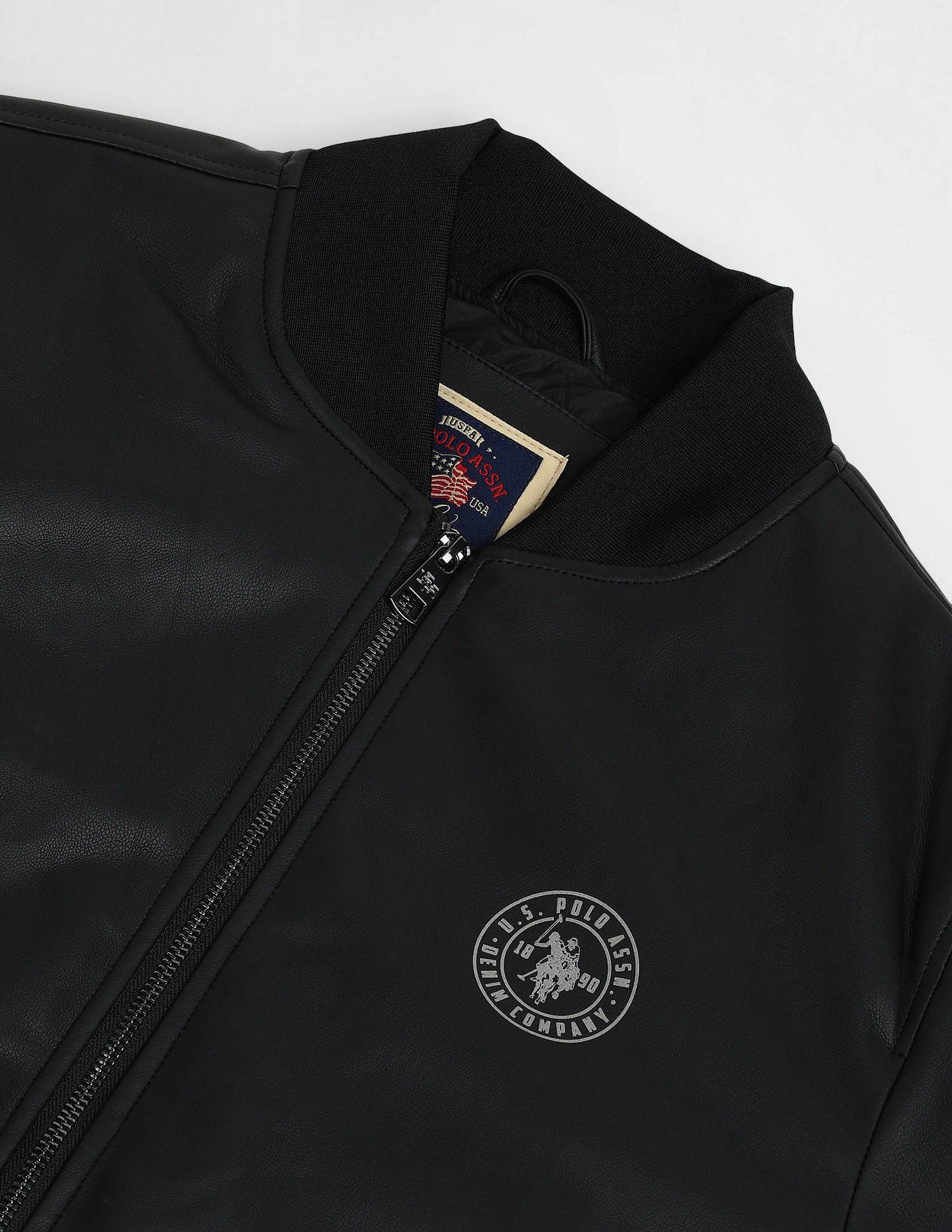 Stand Neck Bomber Jacket Black - U.S. Polo Assn. India | Large