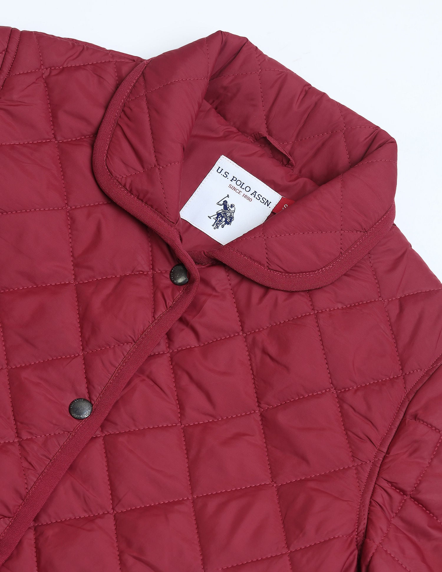 Spread Collar Puffer Jacket Cherry - U.S. POLO ASSN. | Large