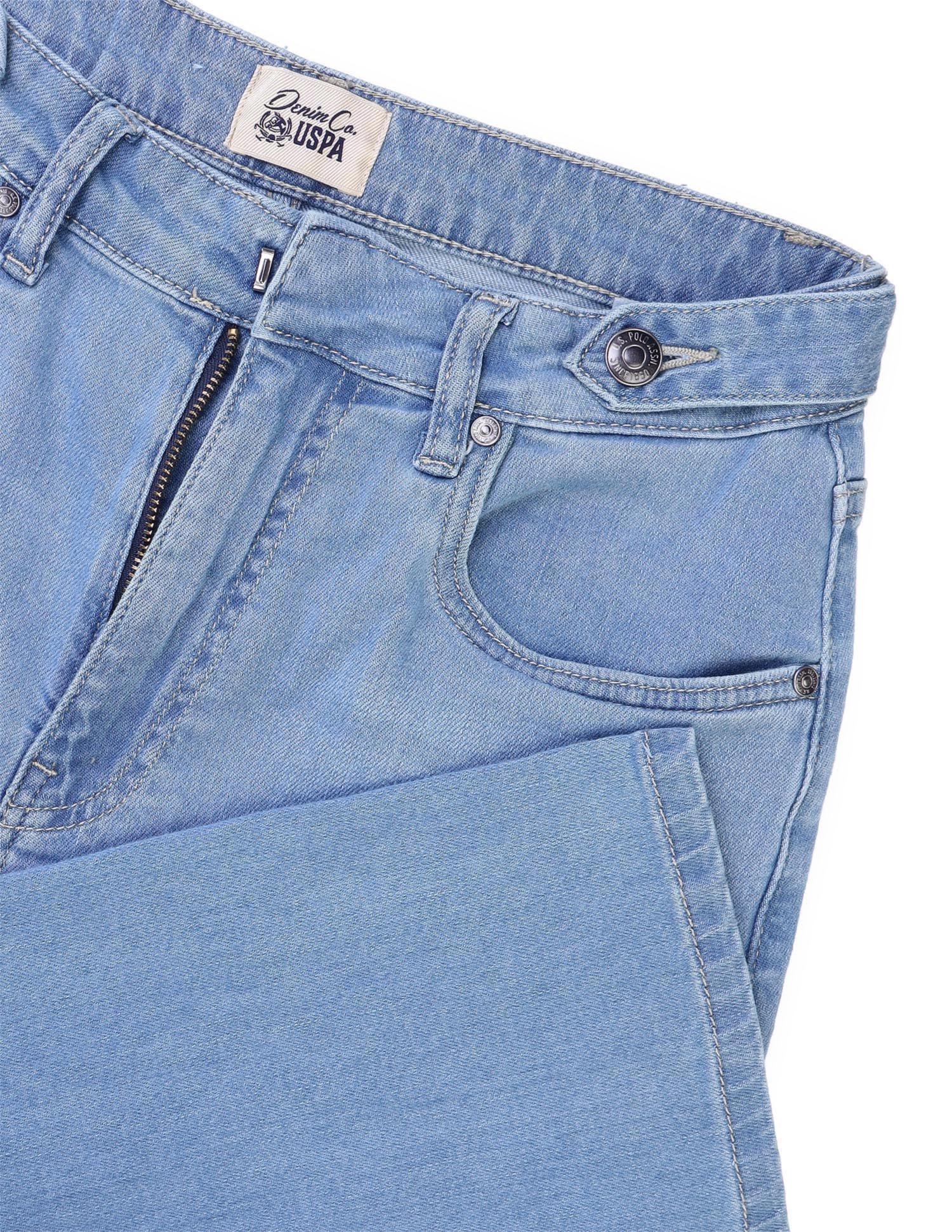 Wide Leg Fit Blue Jeans Light Blue - U.S. Polo Assn. India | Large