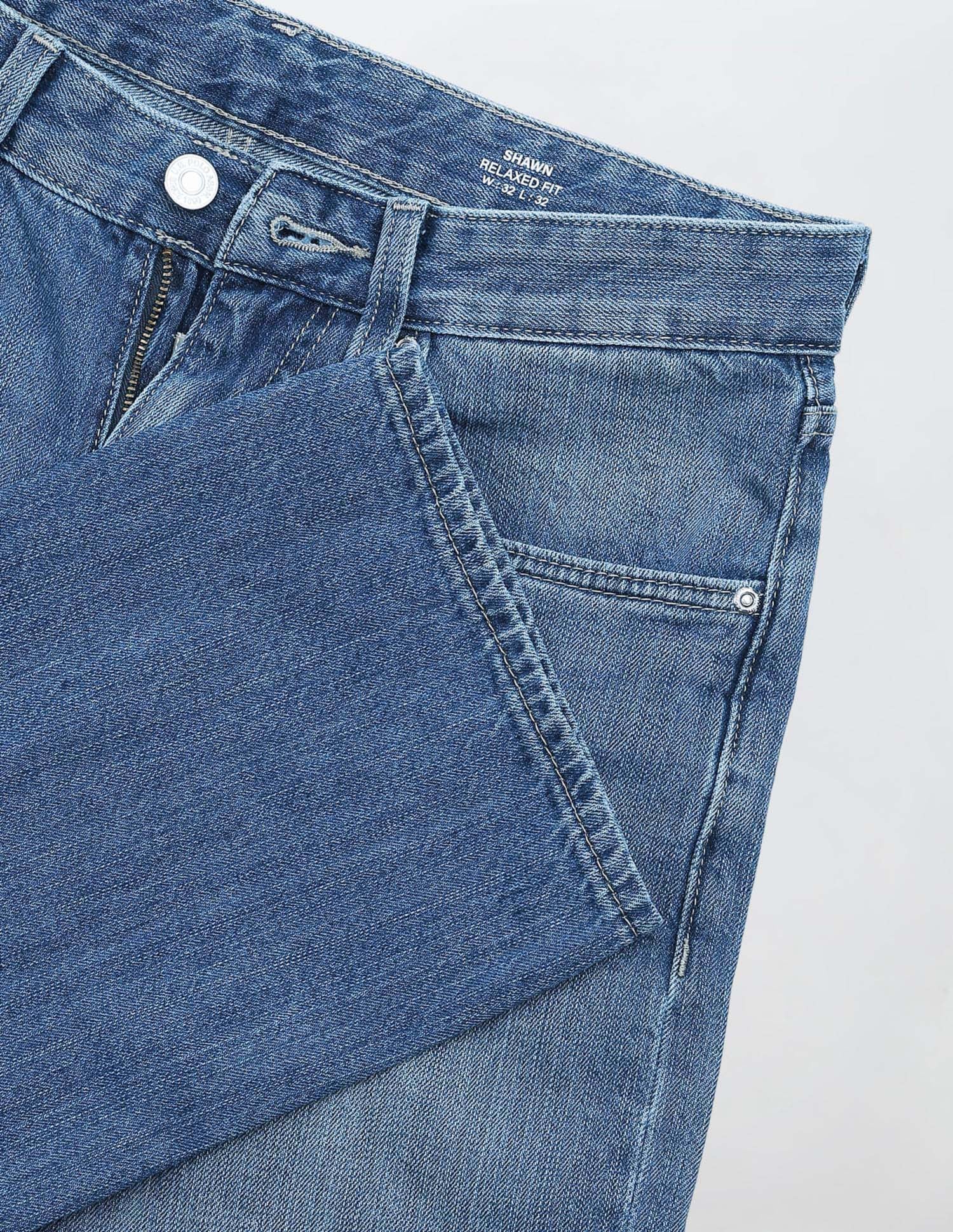 Shawn Relaxed Fit Blue Jeans Mid Blue - U.S. Polo Assn. India | Large