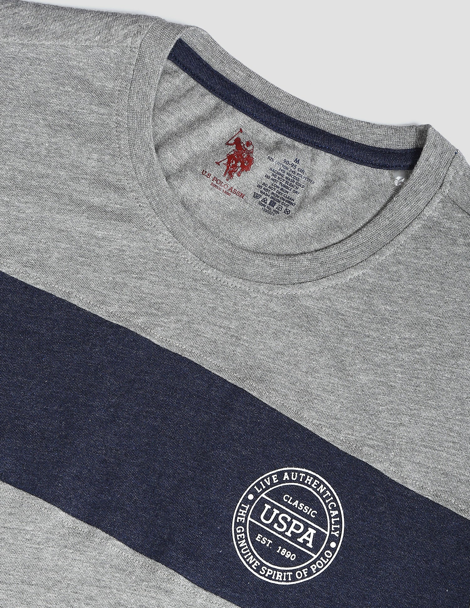 Crew Neck Colour Block I681 Lounge T-Shirt - Pack Of 1 Grey - U.S. POLO ASSN. | Large