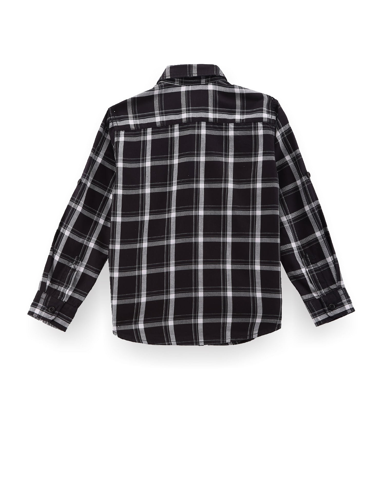 Boys Tartan Check Cotton Shirt Black - U.S. POLO ASSN. | Large
