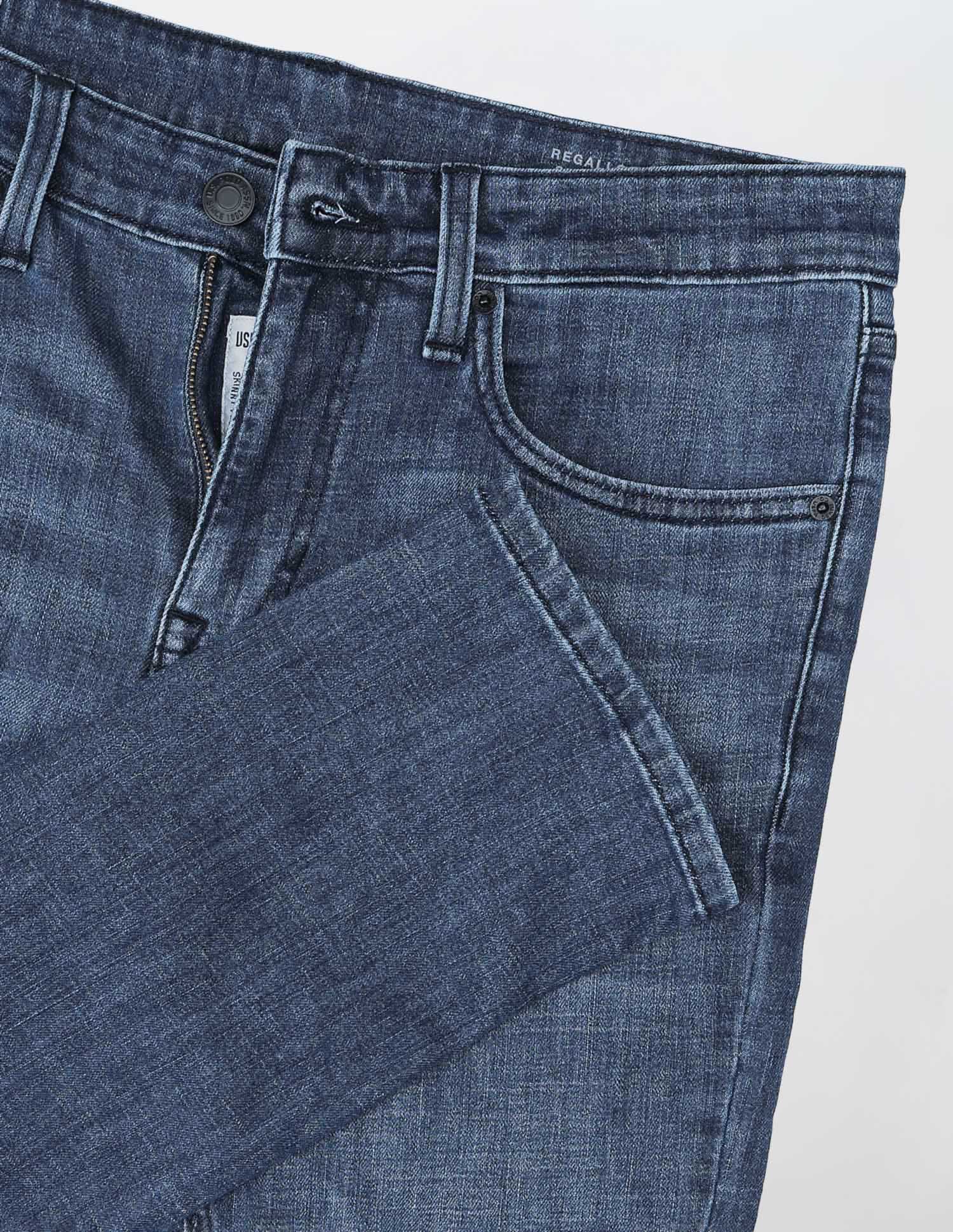 Regallo Skinny Fit Mid Rise Jeans Med Blue - U.S. Polo Assn. India | Large