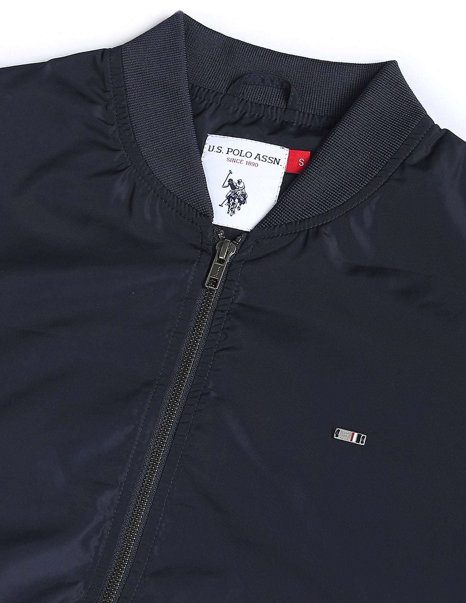 Stand Collar Solid Bomber Jacket Navy - U.S. POLO ASSN. | Large