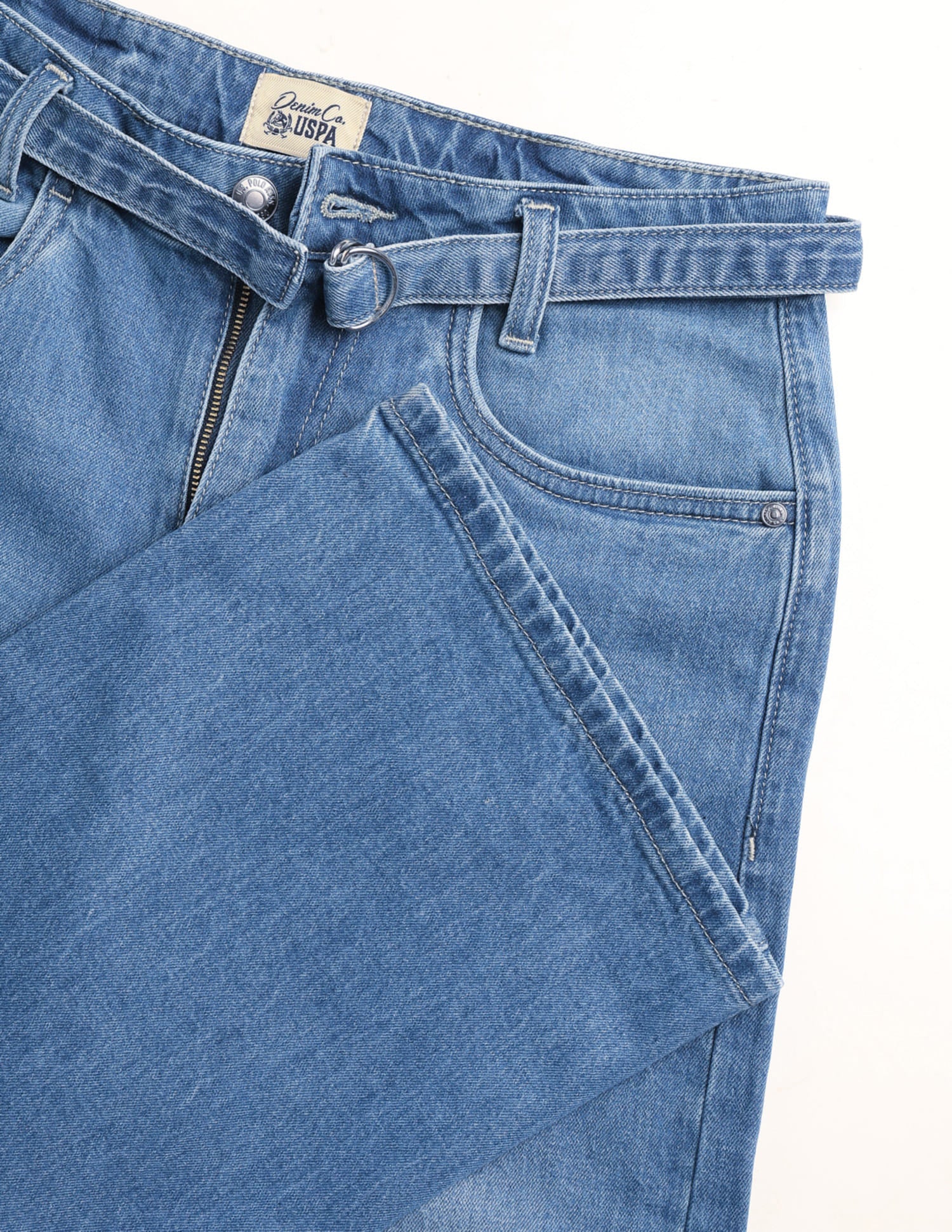High Rise Straight Fit Jeans Blue - U.S. Polo Assn. India | Large