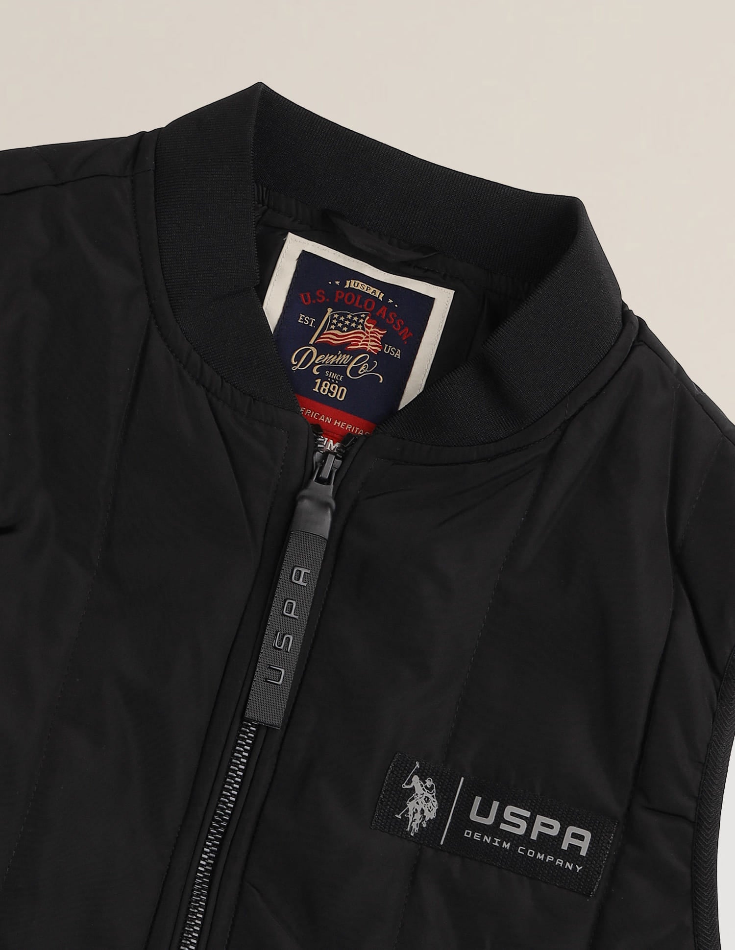 Colour blocked Regular Fit Jacket Black - U.S. Polo Assn. India | Large