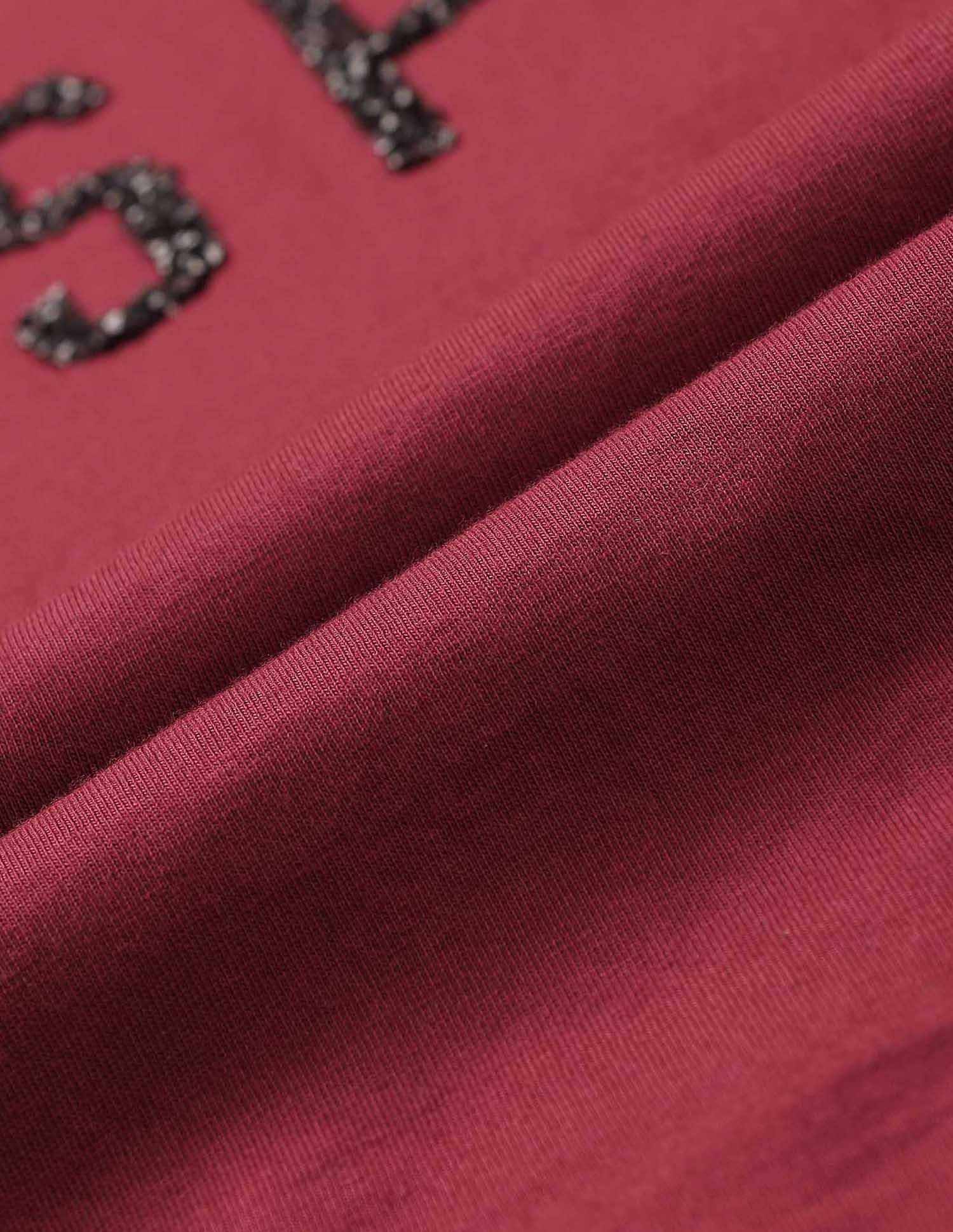 Boxy Fit Brand Embellished T-Shirt Red - U.S. POLO ASSN. | Large