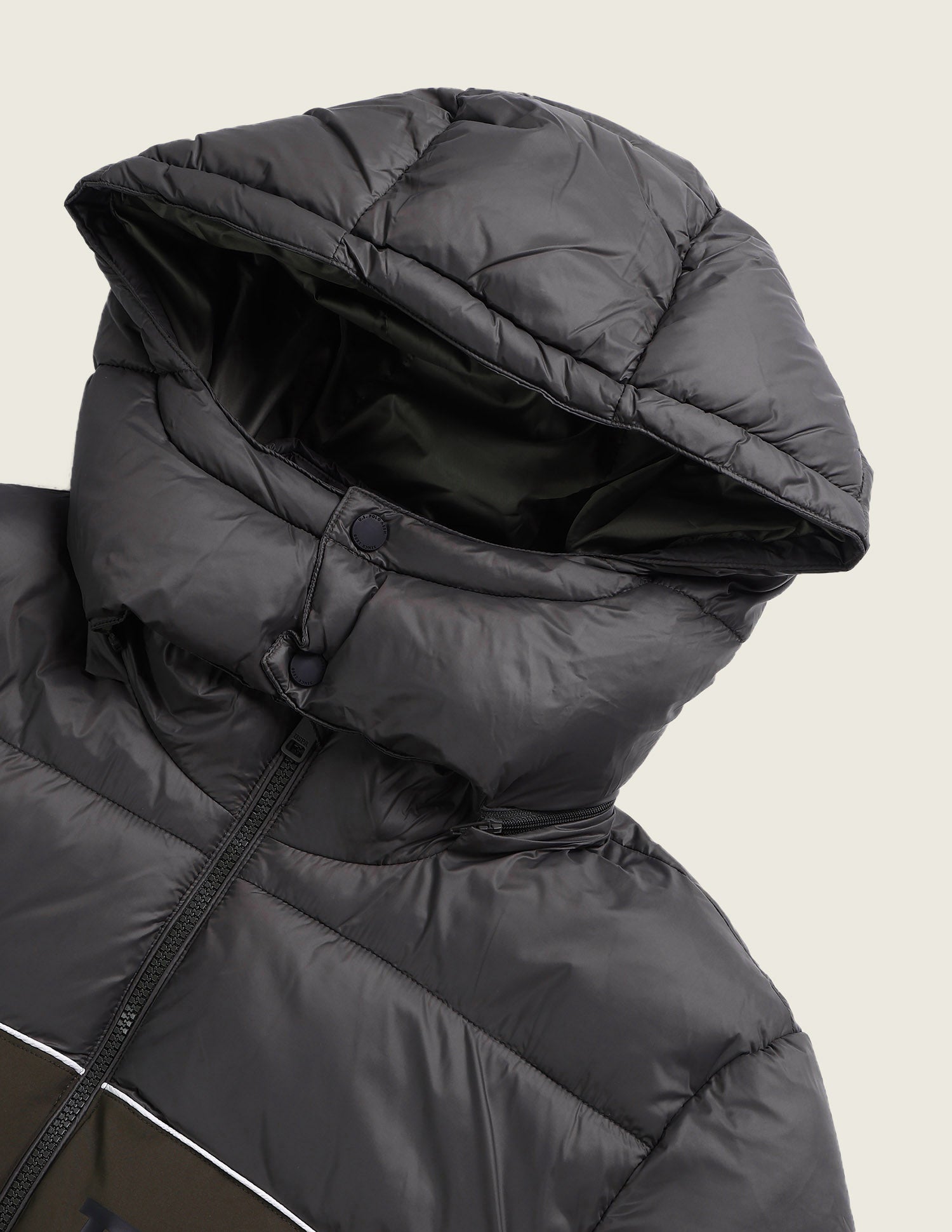 Colourblocked Regular Fit Puffer Jacket Brown - U.S. Polo Assn. India | Large