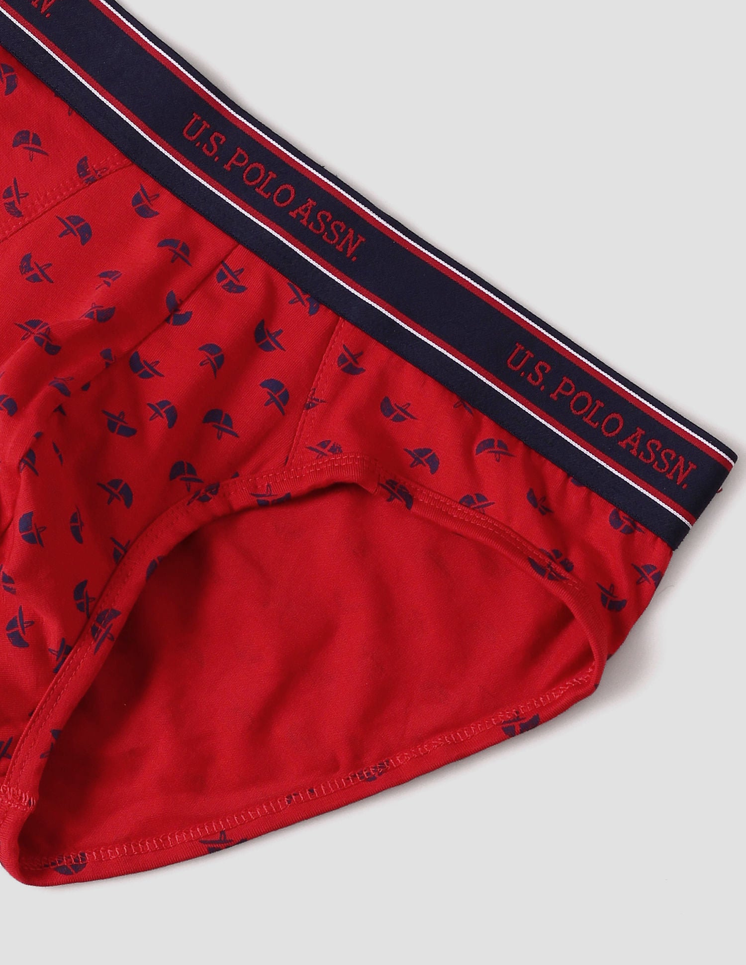 Printed Cotton Stretch Jersey I615 Briefs - Pack Of 1 Red - U.S. POLO ASSN. | Large