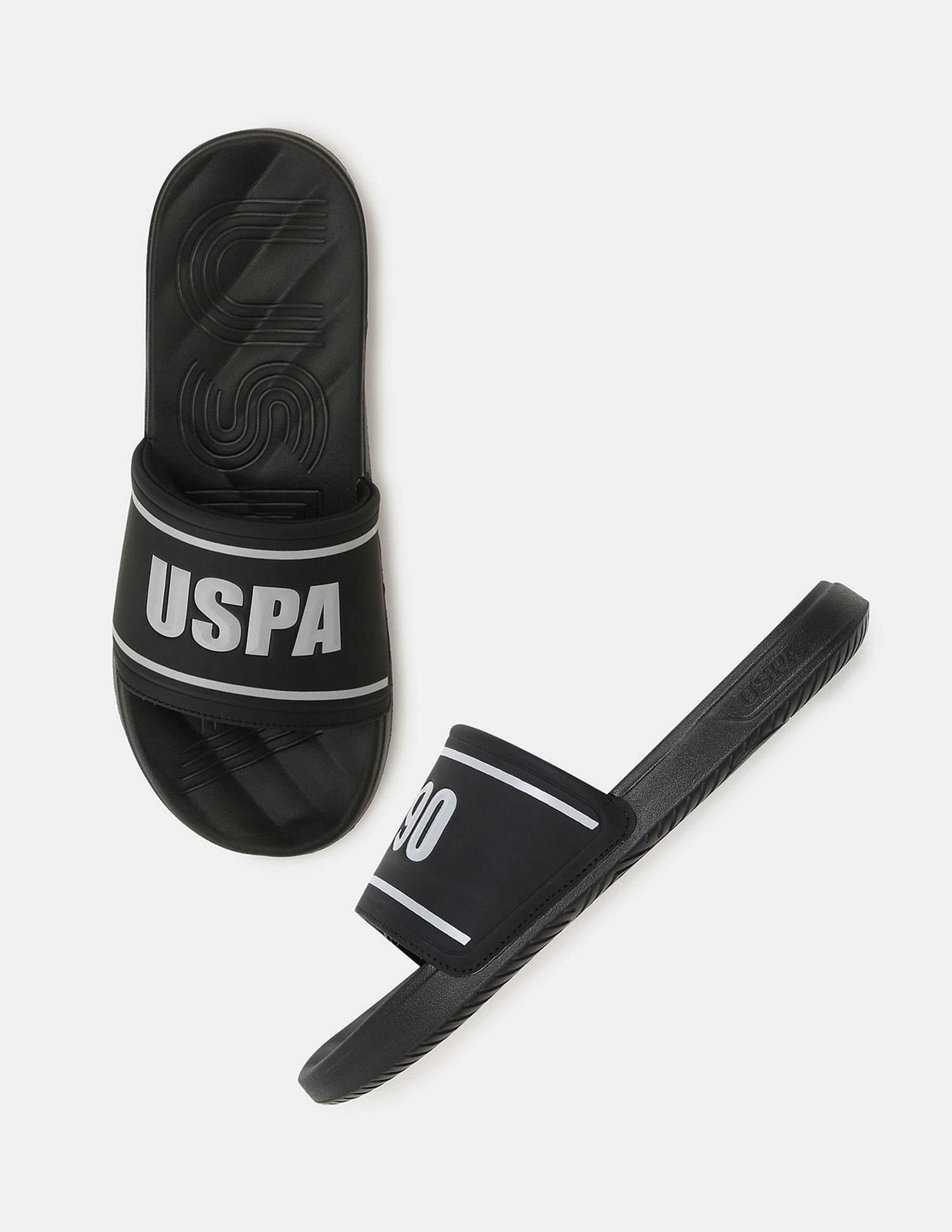 Men Deja Open Toe Slippers Black - U.S. POLO ASSN. | Large
