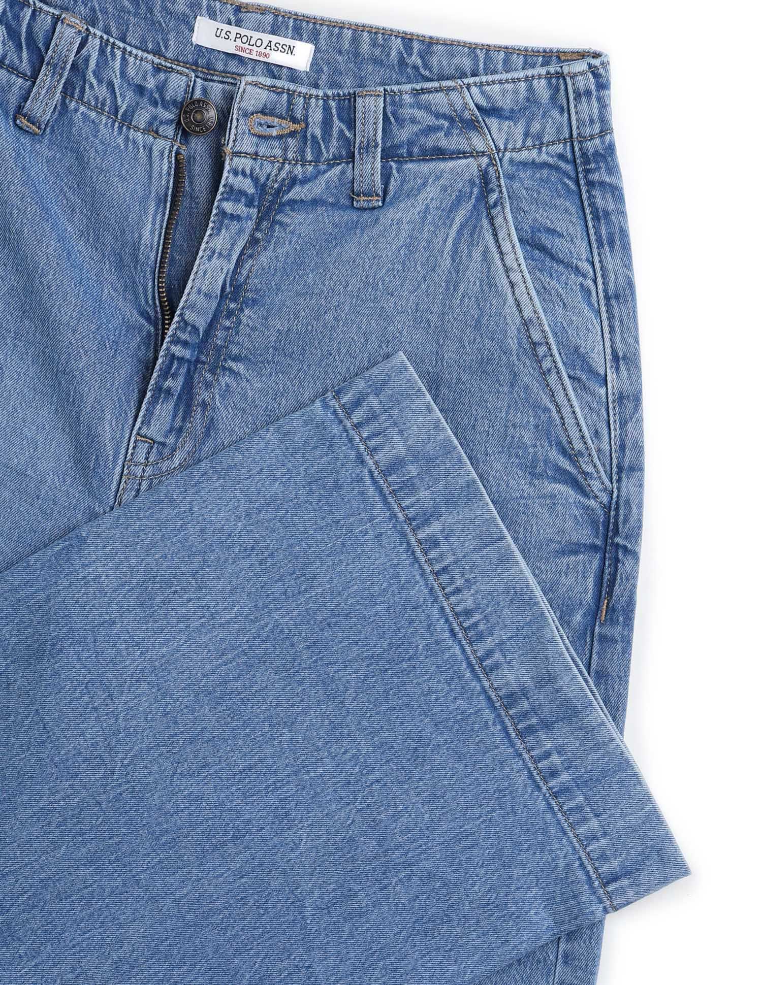 High Rise Wide Leg Fit Jeans Blue - U.S. POLO ASSN. | Large