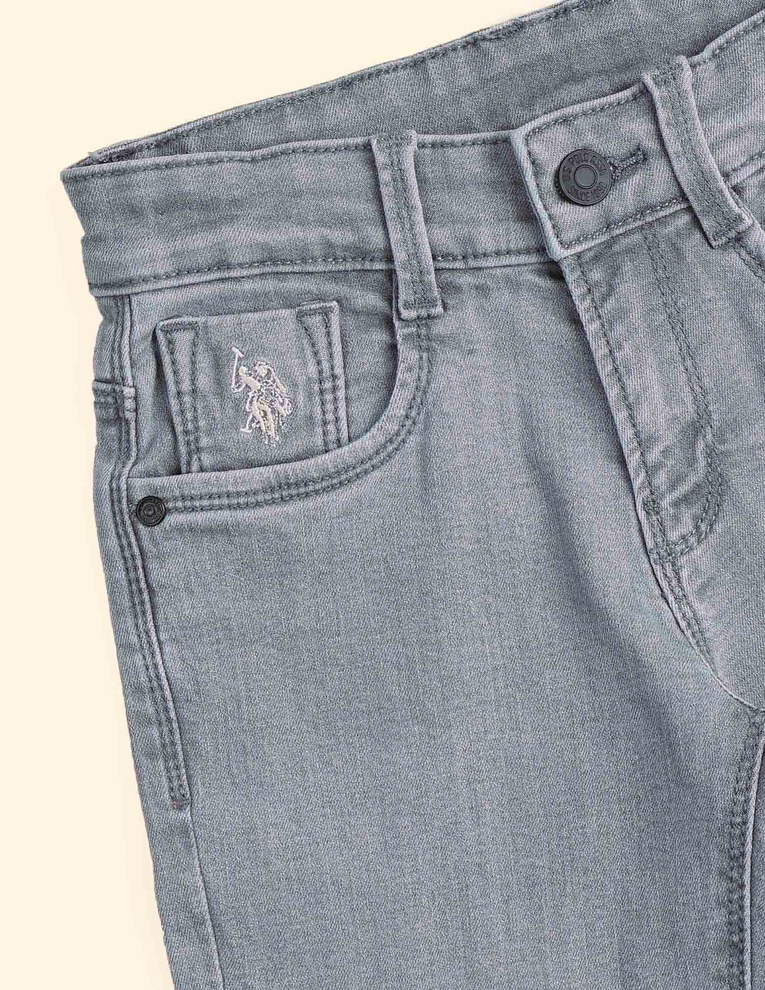 Boys Relaxed Fit Grey Jeans Dark Grey - U.S. POLO ASSN. | Large