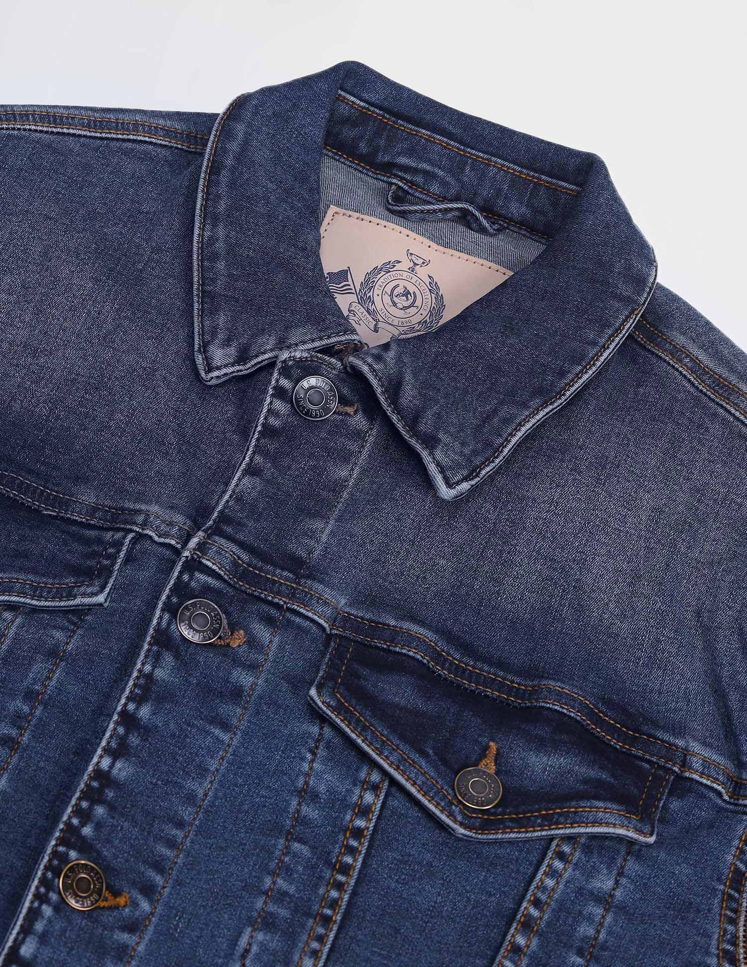 Solid Regular Fit Jacket Blue - U.S. POLO ASSN. | Large