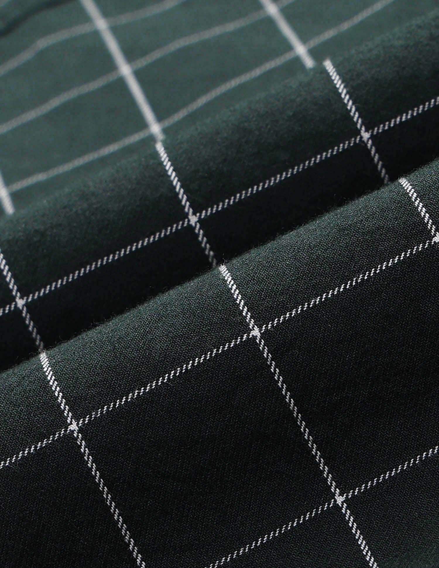 Windowpane Checked Twill Shirt Dark Green - U.S. Polo Assn. India | Large