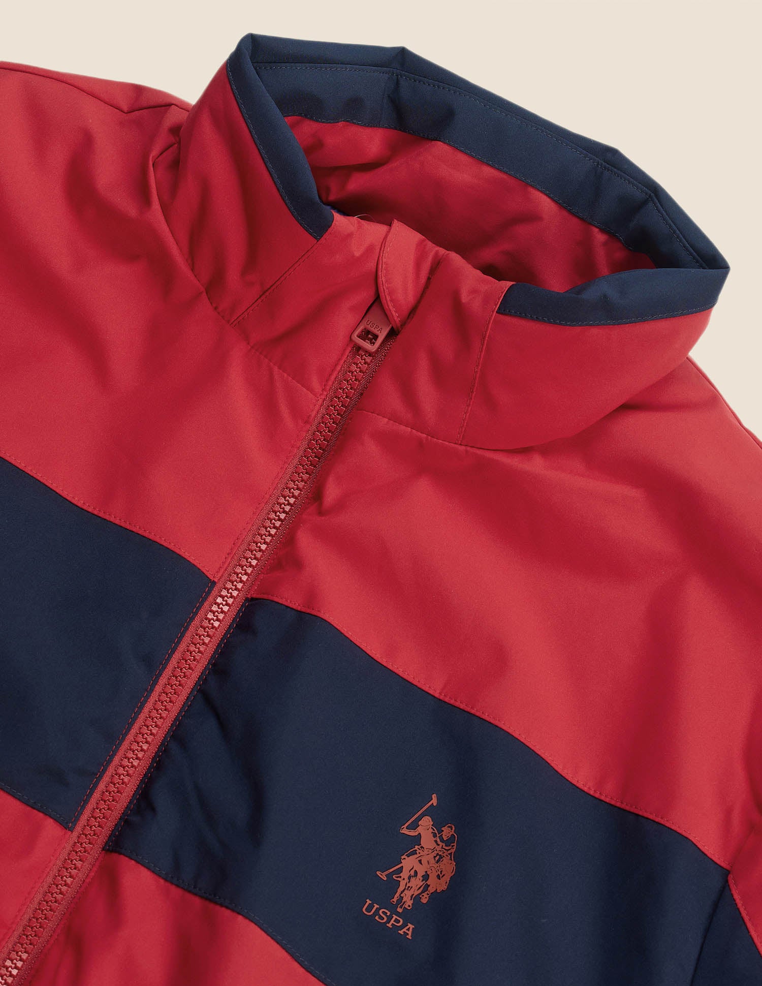 Colourblocked Regular Fit Jacket Red - U.S. Polo Assn. India | Large