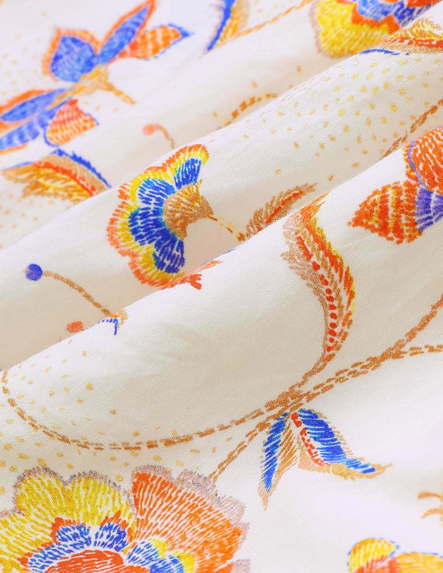 Girls Flare Printed Shirt Dress Multi Melange - U.S. POLO ASSN. | Large