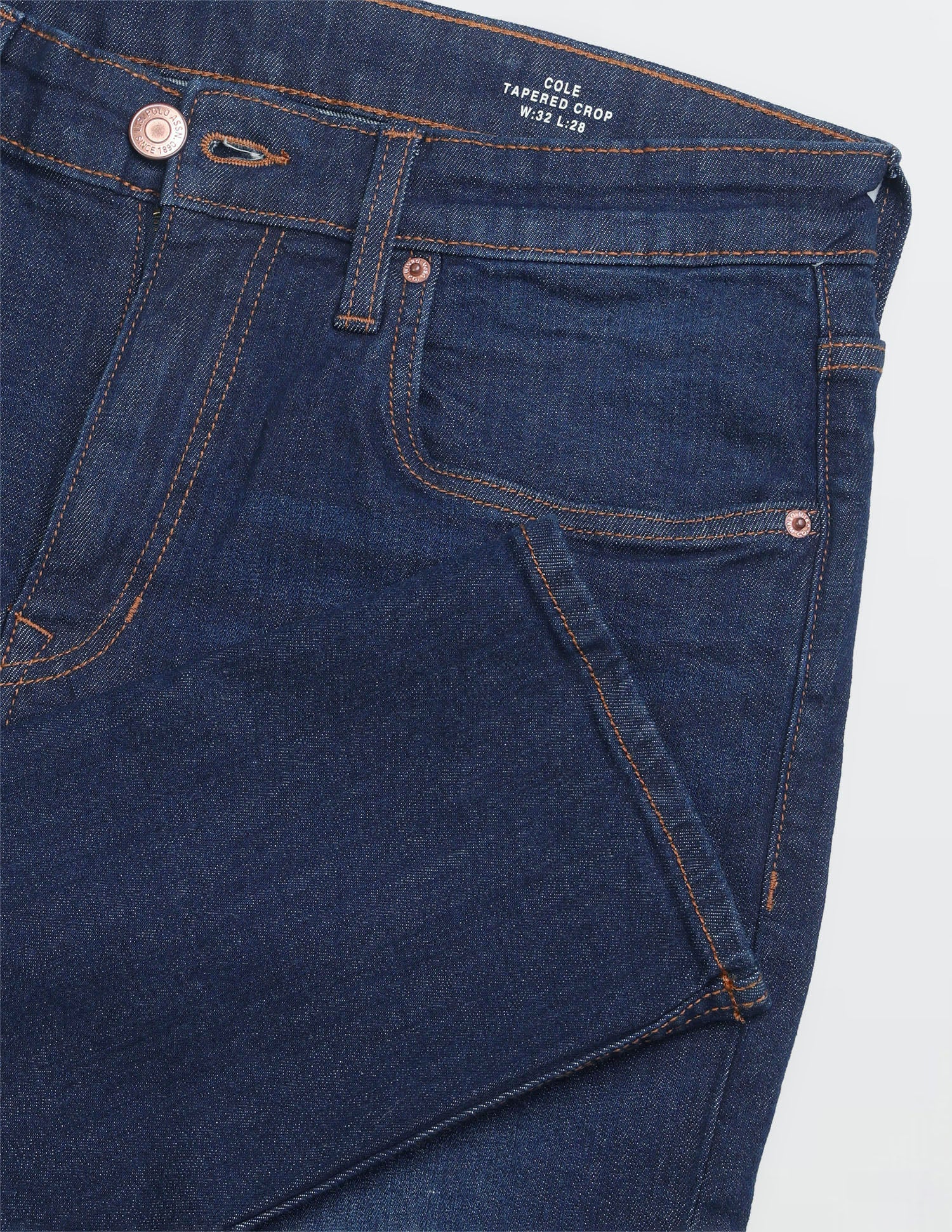 Cole Comfort Cropped Fit Blue Jeans Dark Indigo - U.S. Polo Assn. India | Large