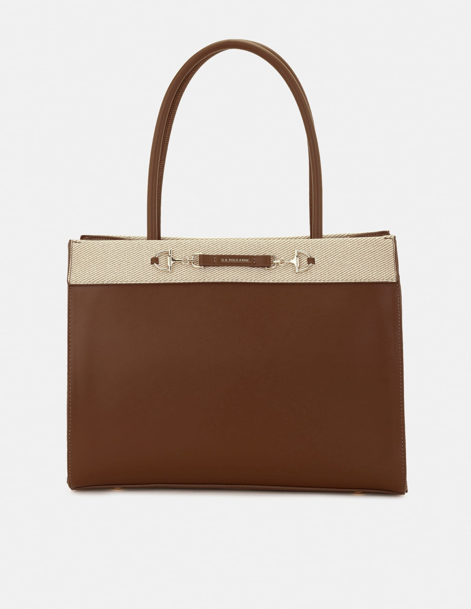 Alina 2.0 Colourblocked Satchel Handbag Brown - U.S. Polo Assn. India | Large