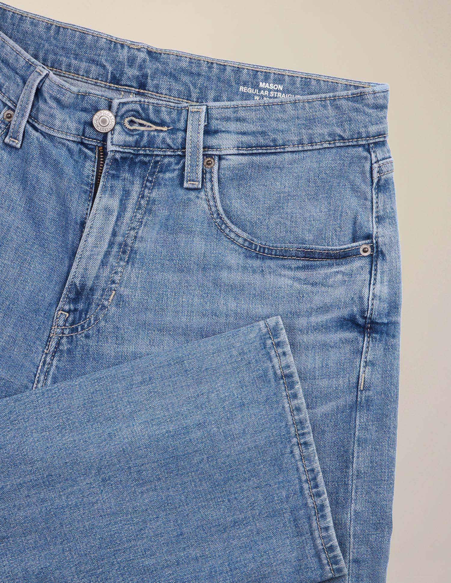 Mason Regular Straight Fit Blue Jeans Light Blue - U.S. Polo Assn. India | Large