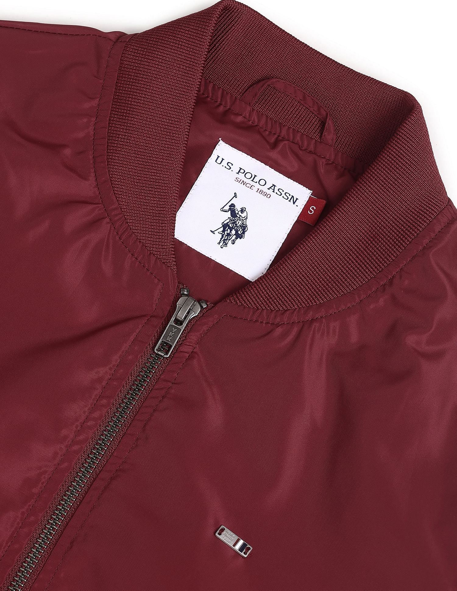 Stand Collar Solid Quilted Jacket Maroon - U.S. POLO ASSN. | Large