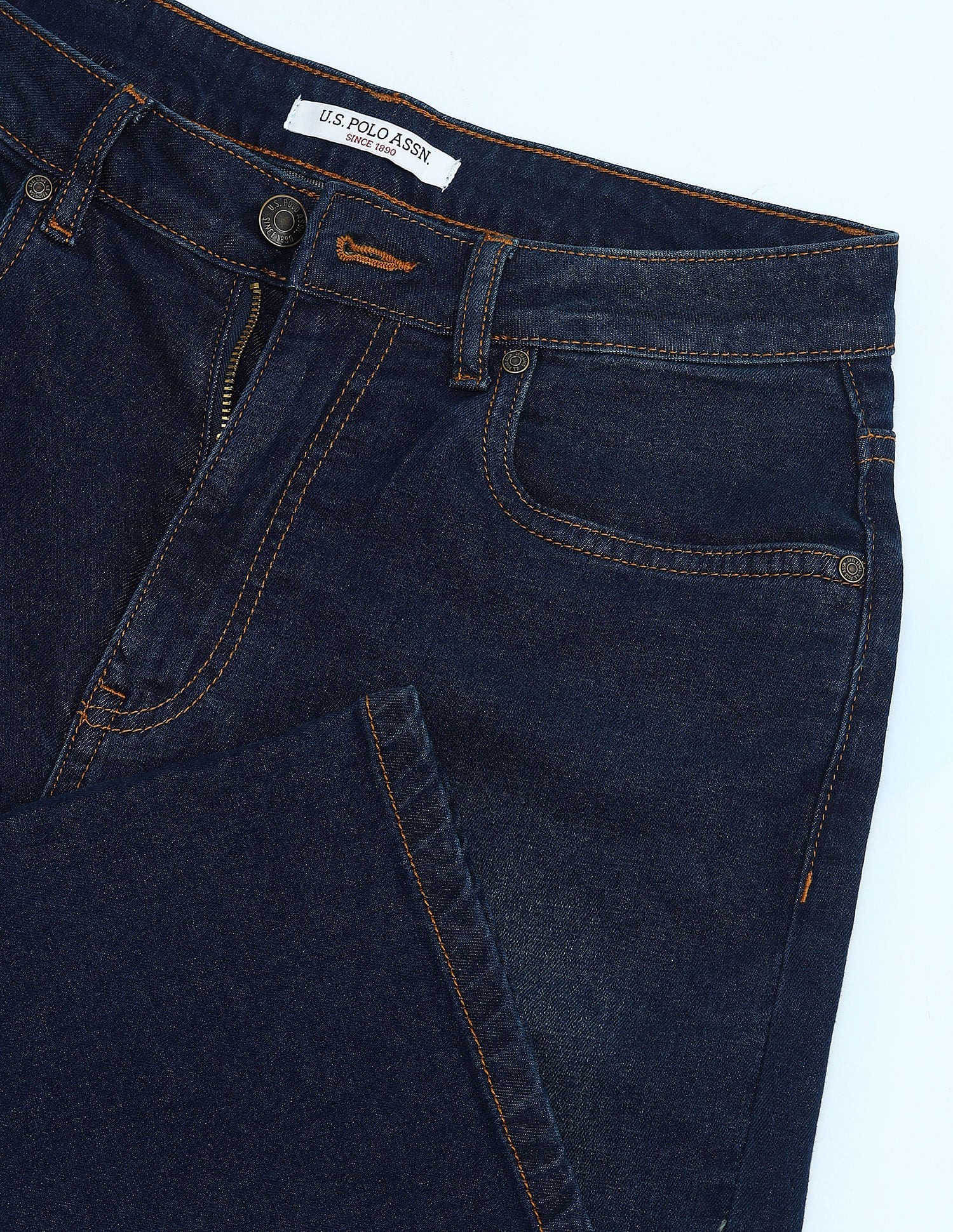 High Rise Wide Leg Jeans Dark Blue - U.S. POLO ASSN. | Large