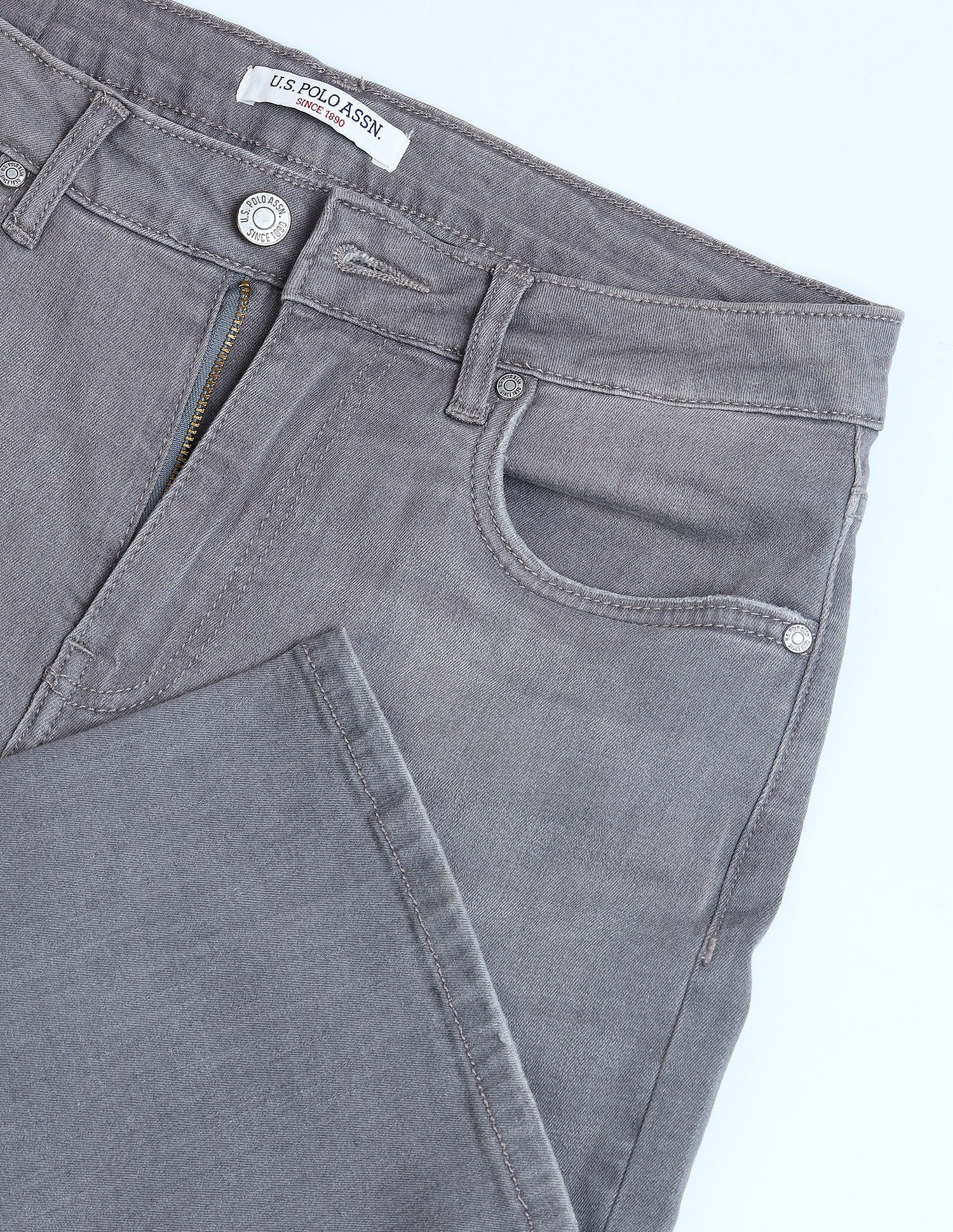 High Rise Straight Fit Jeans Grey - U.S. POLO ASSN. | Large