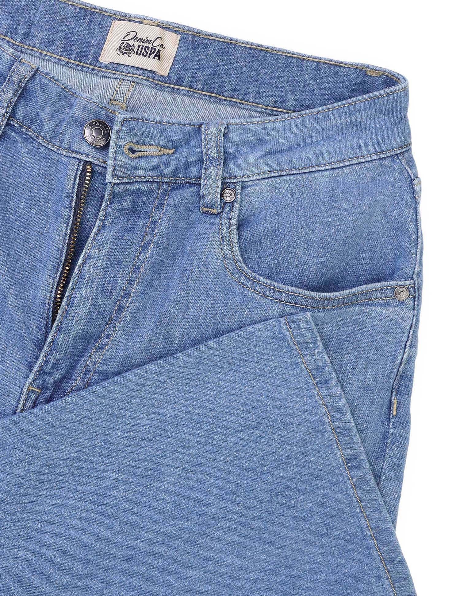 Wide Leg Fit Blue Jeans Light Blue - U.S. Polo Assn. India | Large