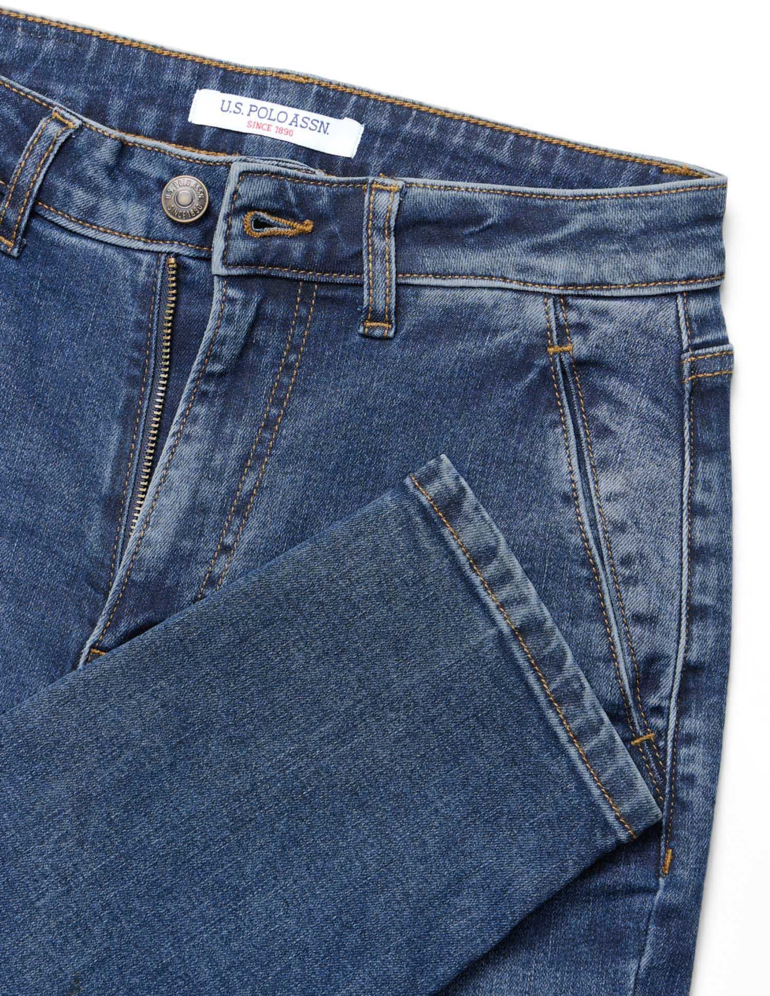 High Rise Carrot Fit Jeans Blue - U.S. POLO ASSN. | Large