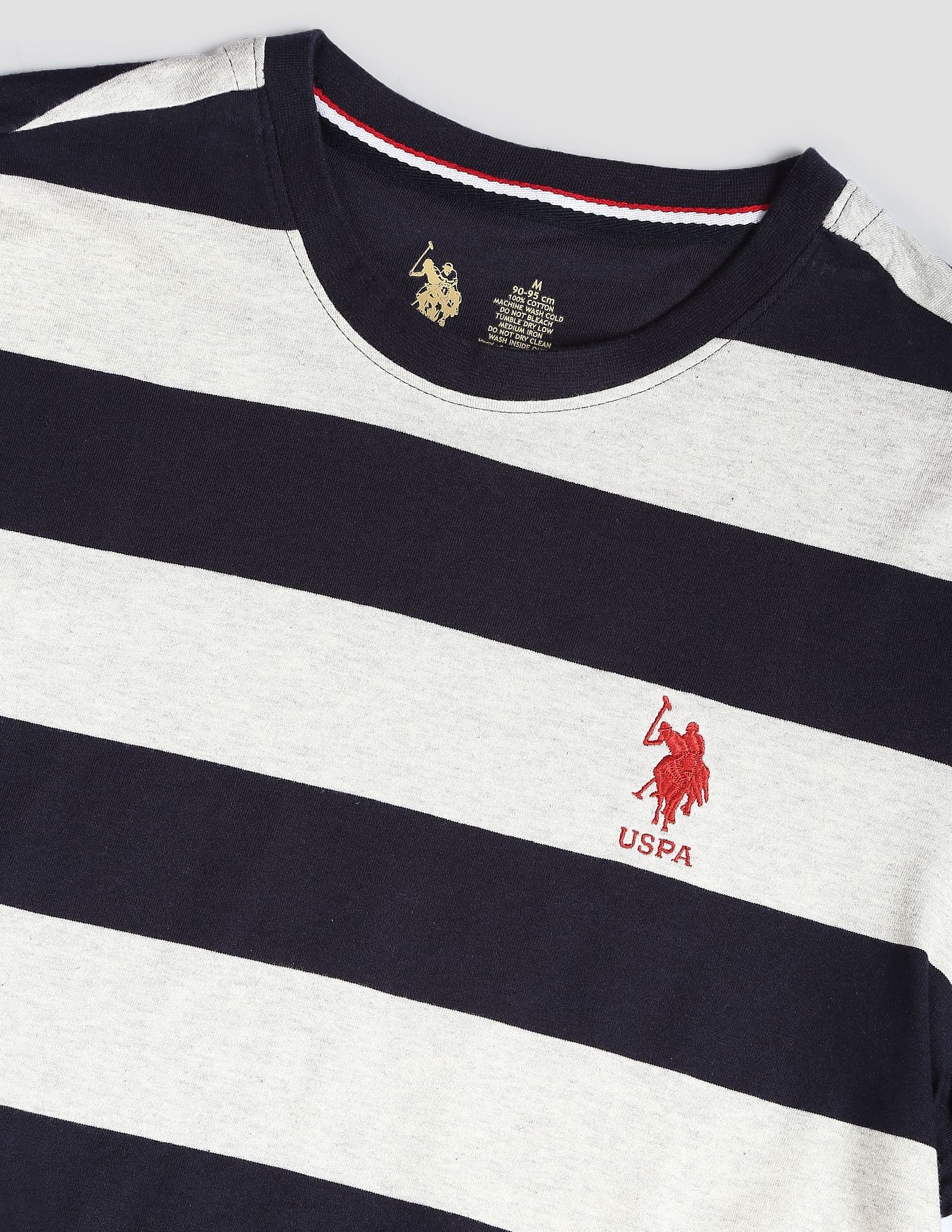 Crew Neck Striped I688 Lounge T-Shirt - Pack Of 1 Grey and Navy - U.S. POLO ASSN. | Large