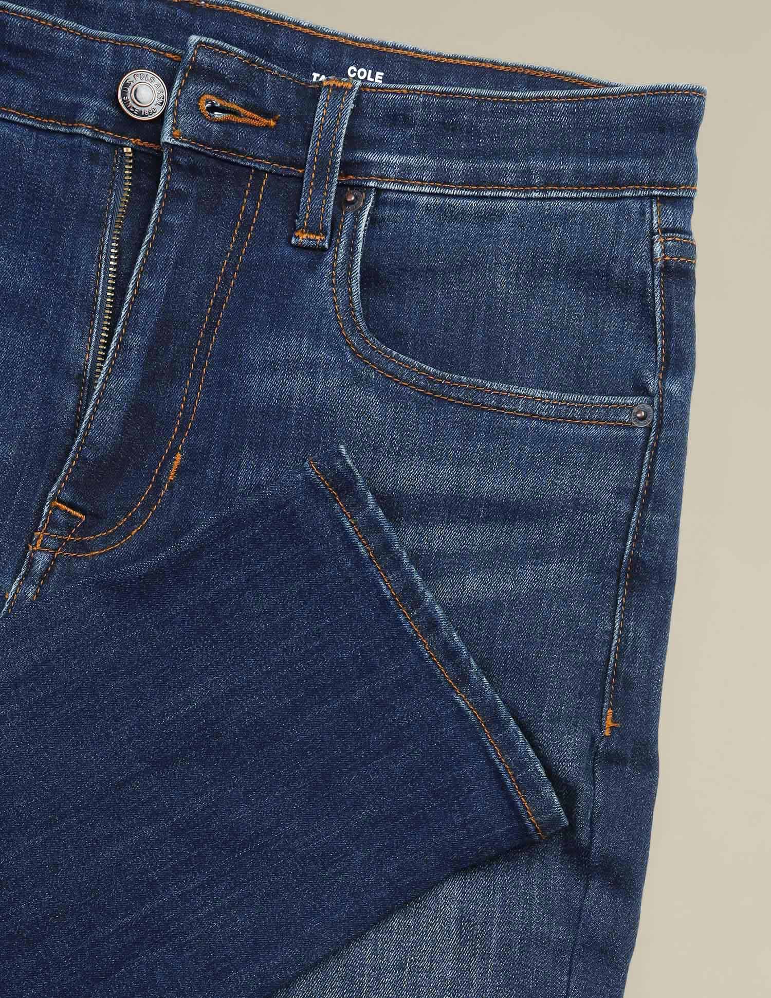 Cole Comfort Cropped Fit Blue Jeans Dark Blue - U.S. POLO ASSN. | Large