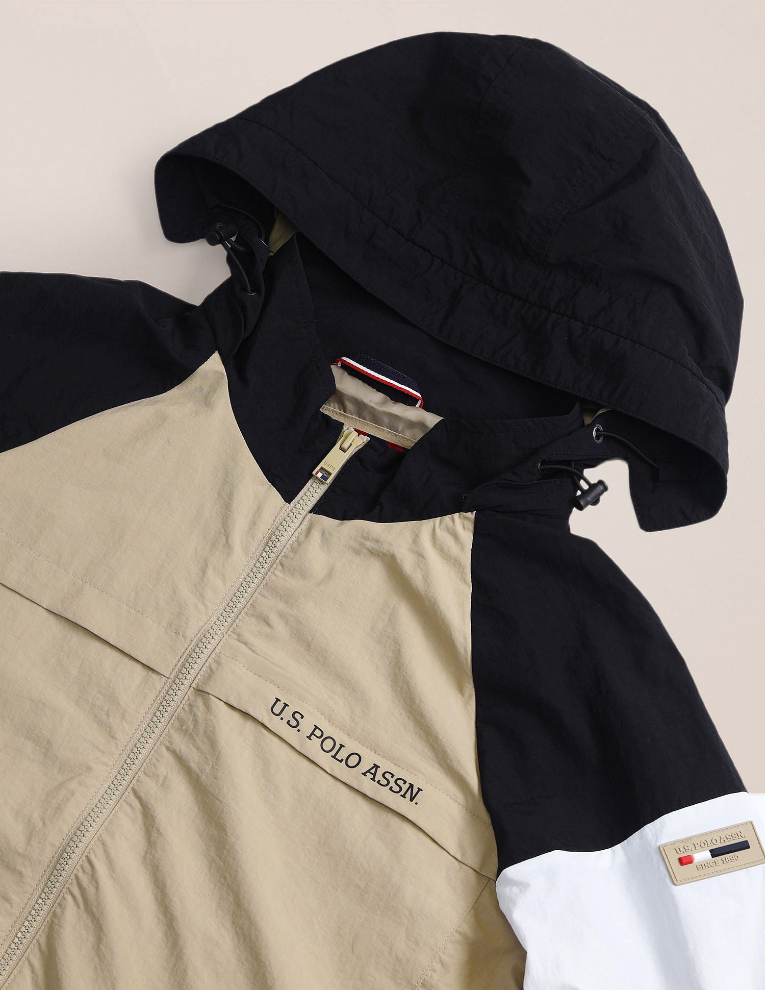 Regular Fit Solid Padded Jacket Black - U.S. POLO ASSN. | Large