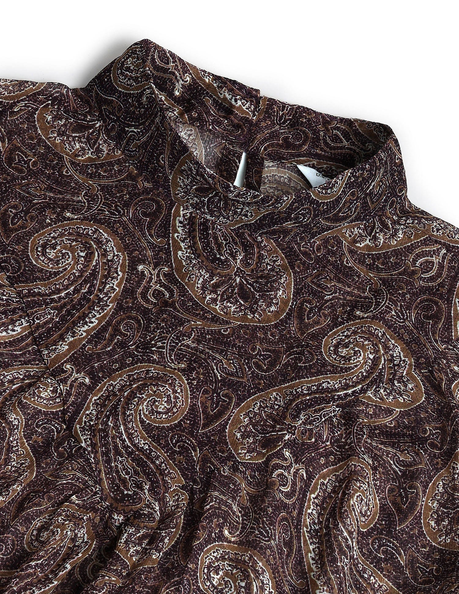 Mock Neck Paisley Print Top Brown - U.S. Polo Assn. India | Large