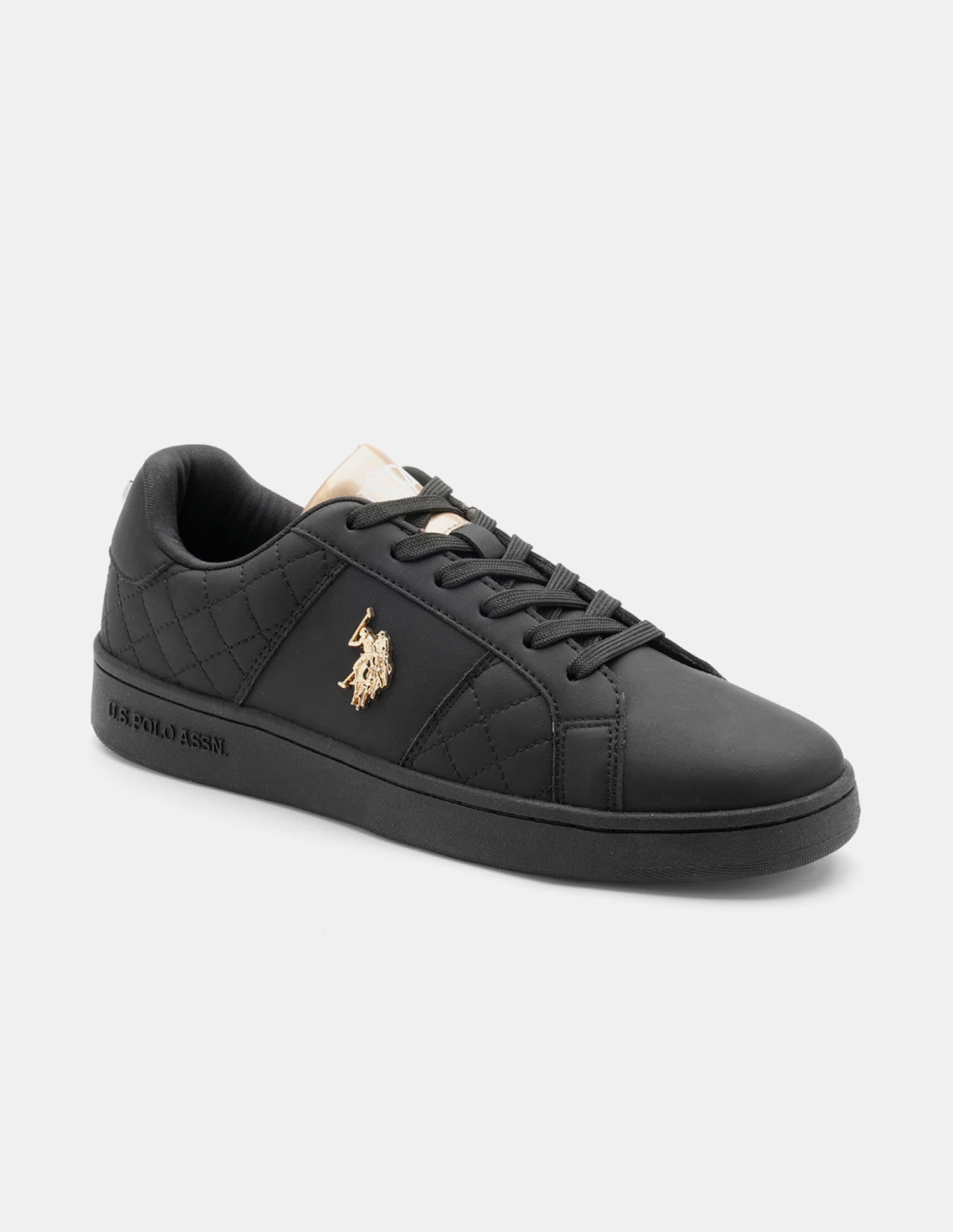 Simone 3.0 Black Quilting Detail Sneakers Shoes Black - U.S. Polo Assn. India | Large