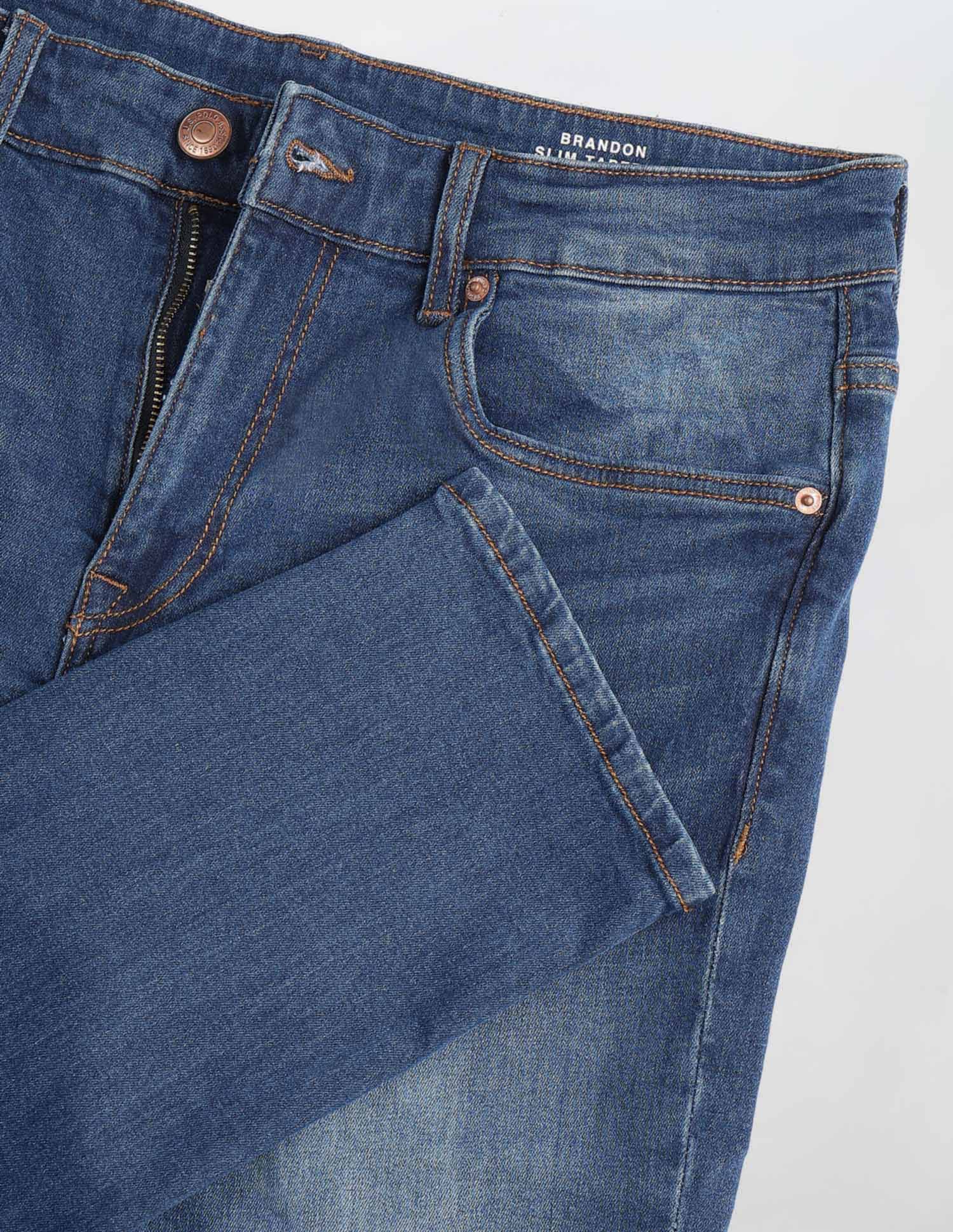 Brandon Slim Tapered Fit Blue Jeans Light Indigo - U.S. POLO ASSN. | Large