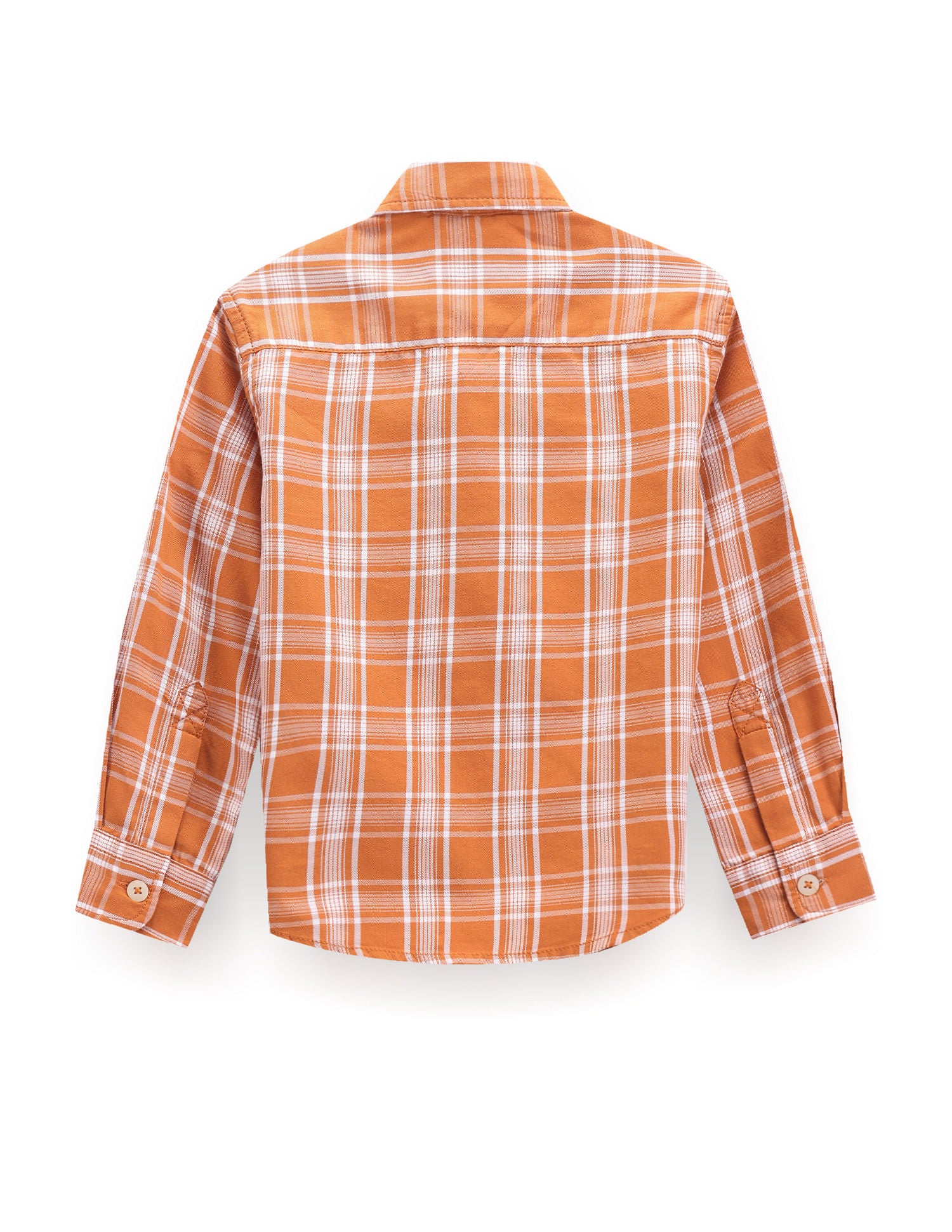 Boys Cutaway Collar Plaid Shirt Orange - U.S. POLO ASSN. | Large