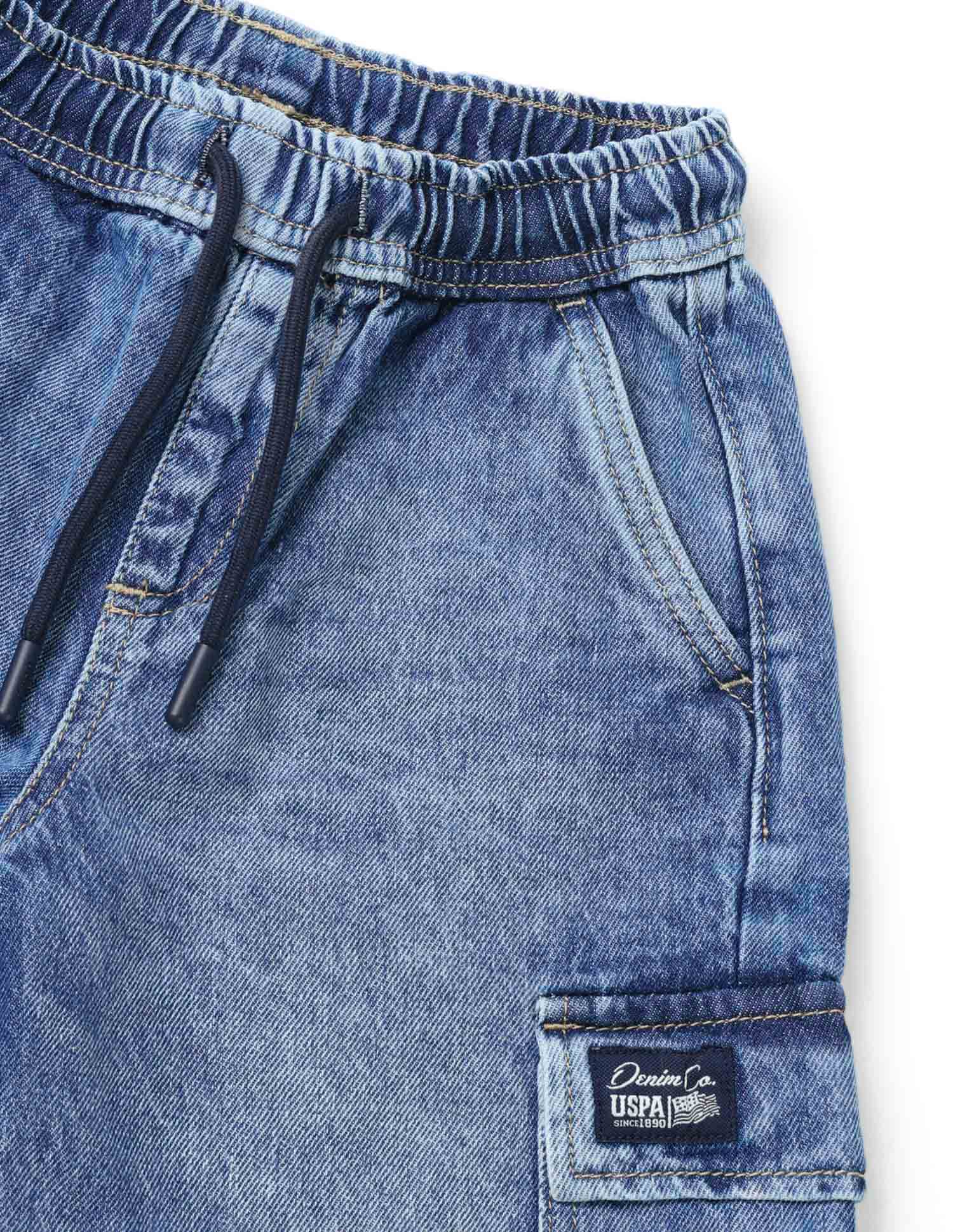 Boys Regular Fit Denim Shorts Medium Wash - U.S. POLO ASSN. | Large