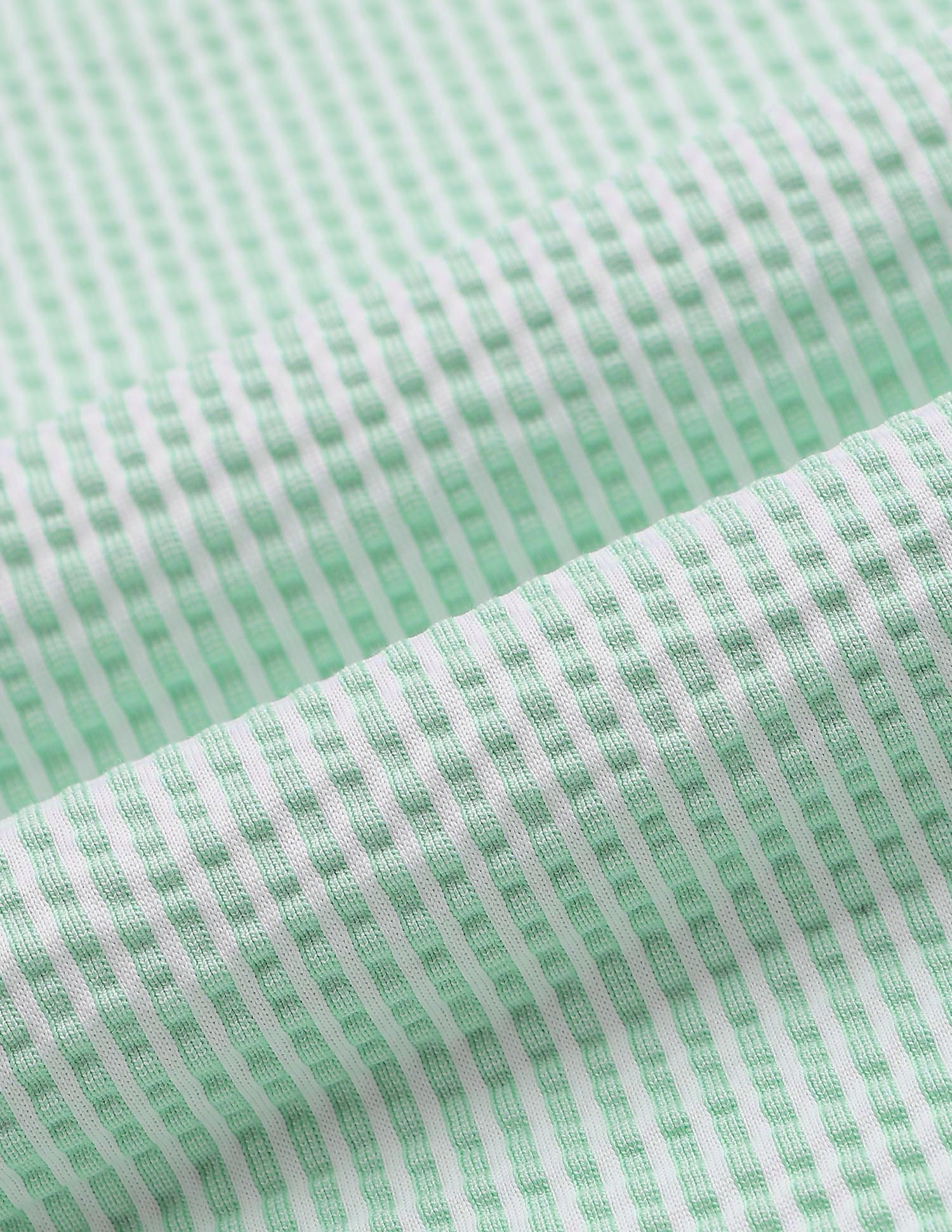 Boys Vertical Striped Seersucker Shirt Light Green - U.S. Polo Assn. India | Large