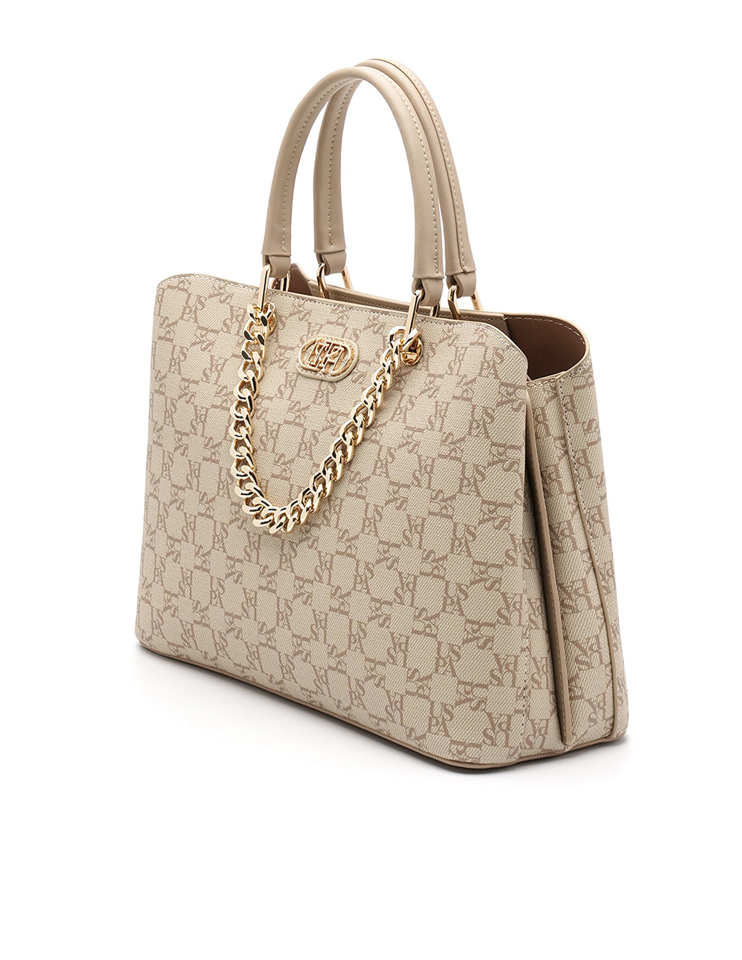 Zoe Monogram Satchel Bag Beige - U.S. POLO ASSN. | Large