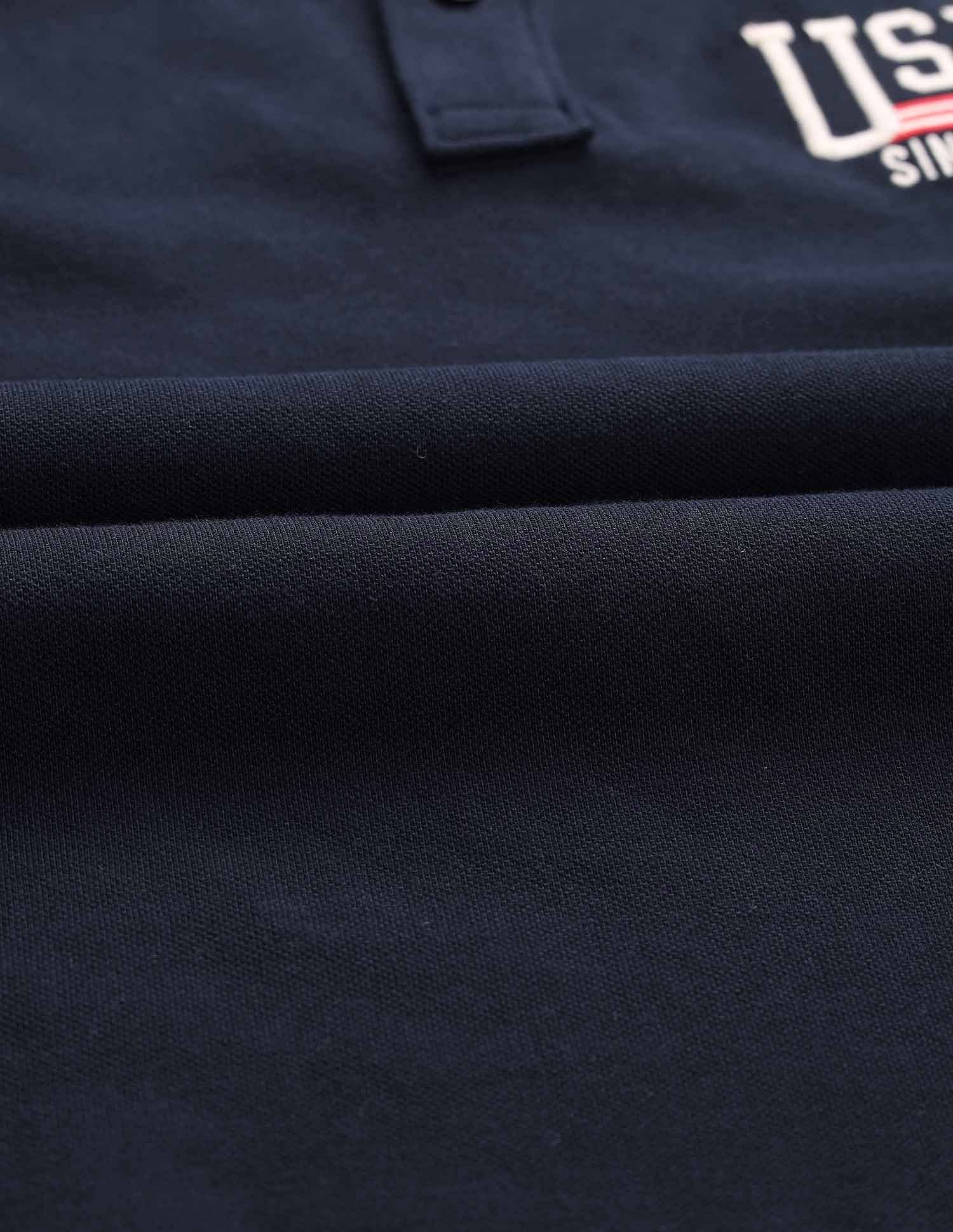 Muscle Fit Brand Printed Polo Shirt Navy - U.S. Polo Assn. India | Large