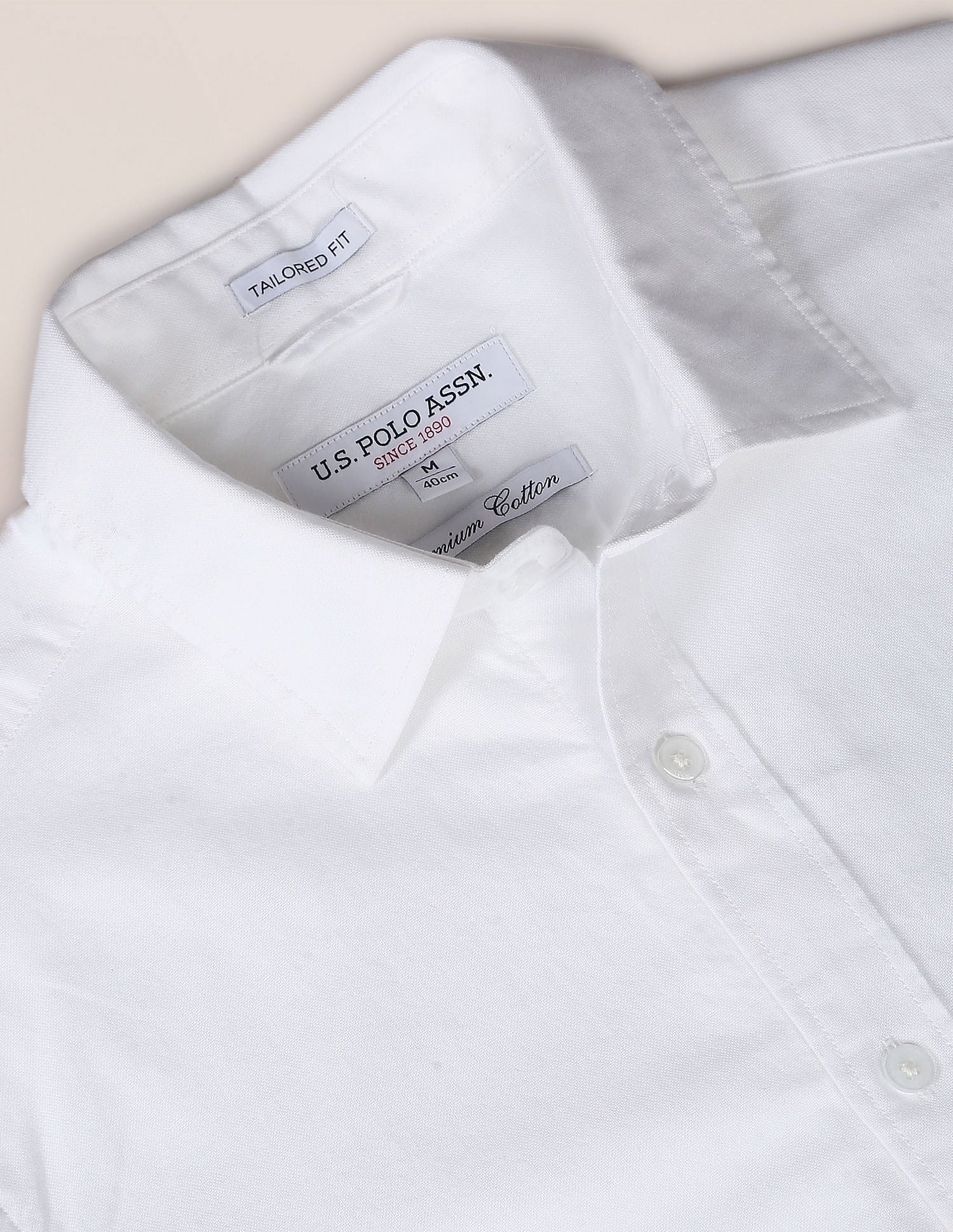 Solid Dobby Casual Shirt White - U.S. Polo Assn. India | Large