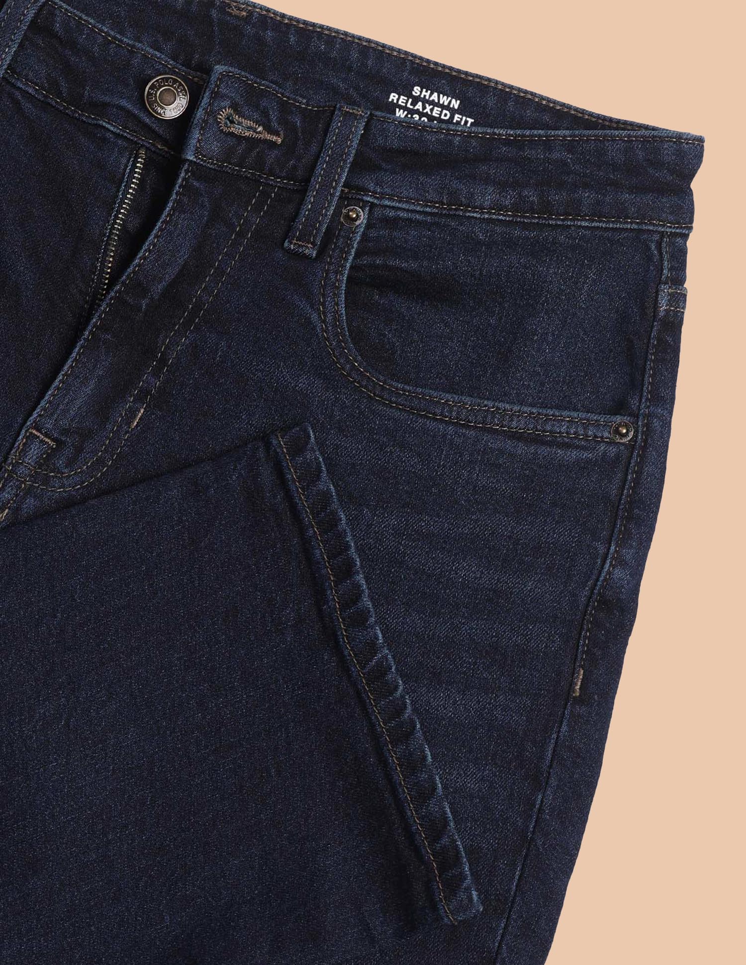 Shawn Relaxed Fit Blue Jeans Mid Blue - U.S. POLO ASSN. | Large