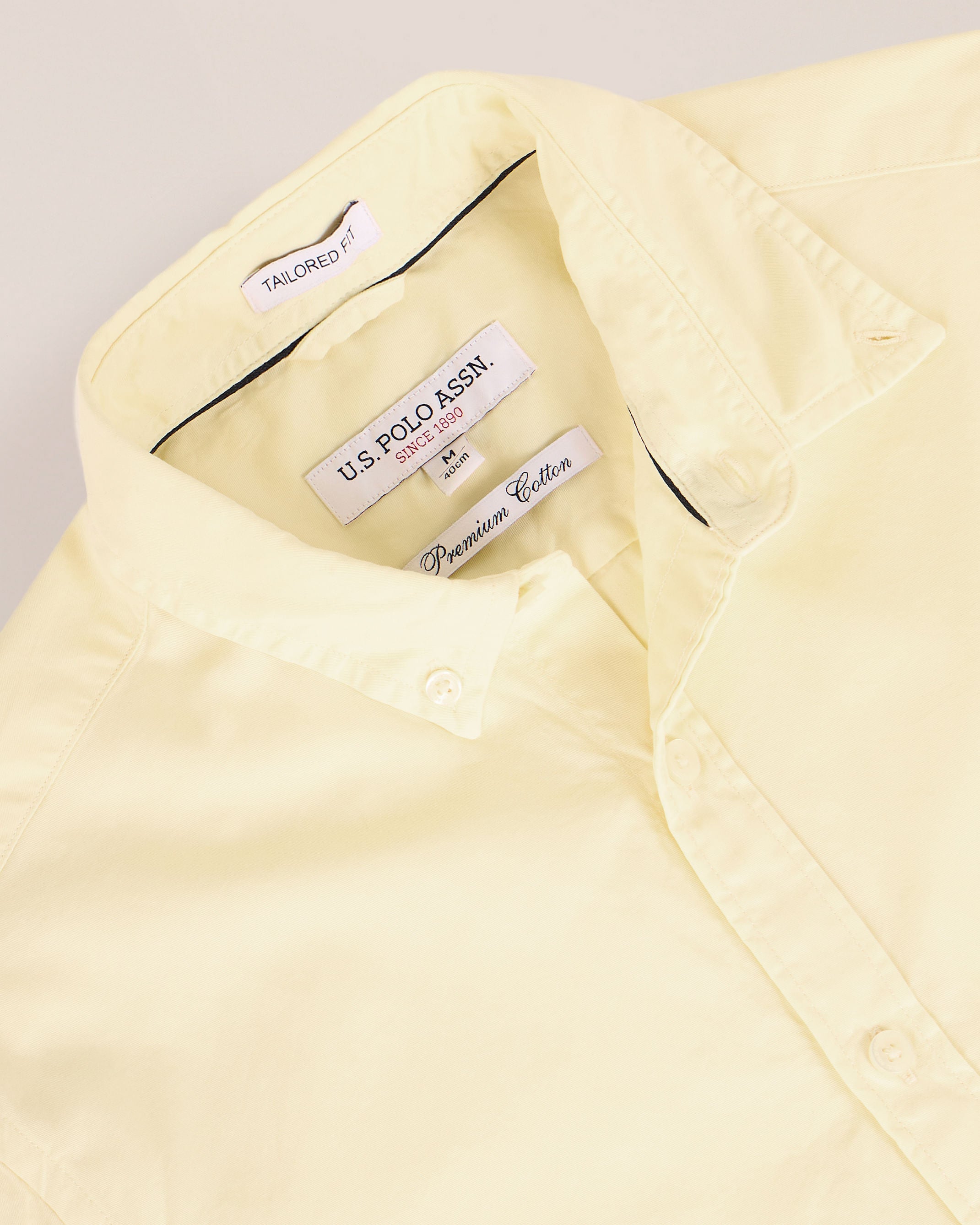 Premium Cotton Twill Shirt Yellow - U.S. Polo Assn. India | Large