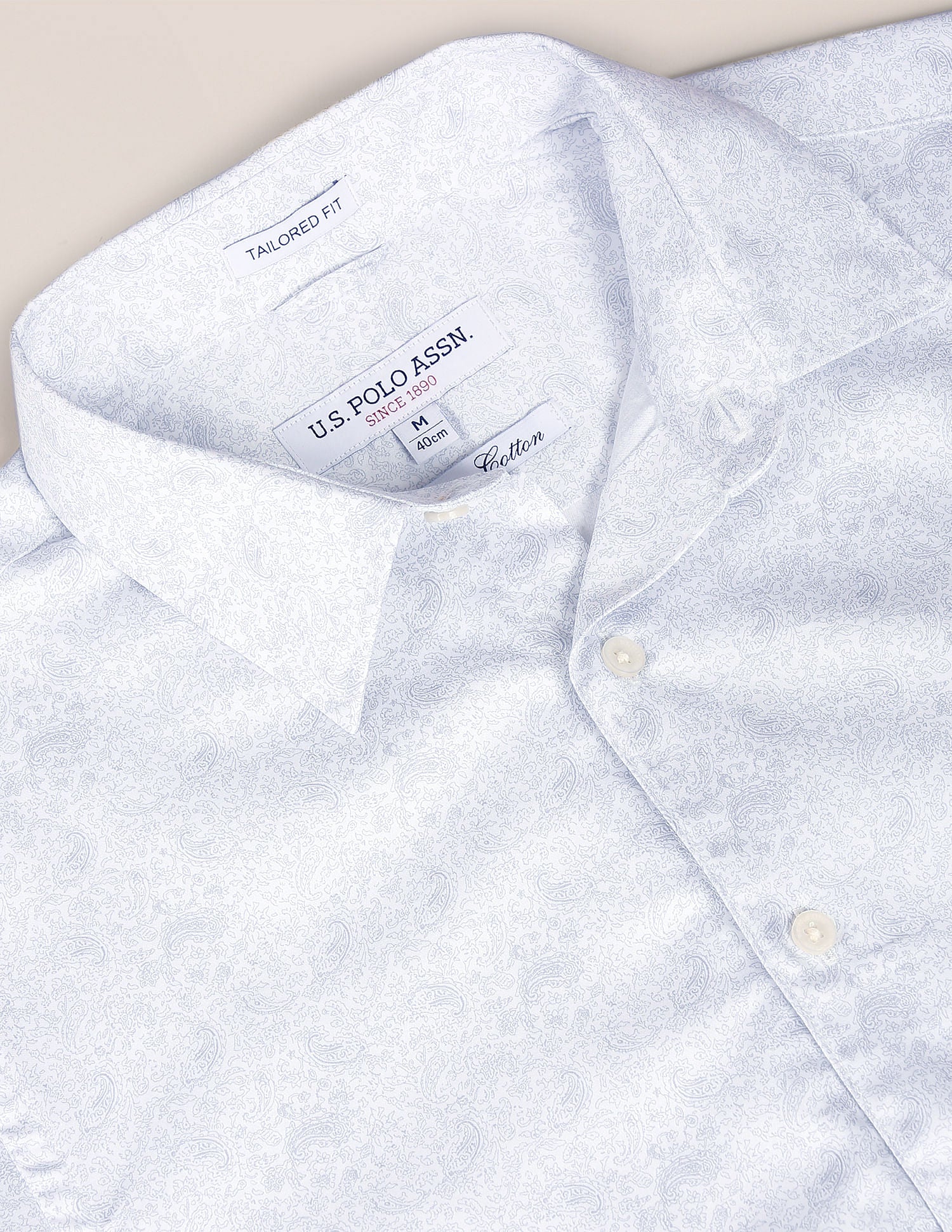 Spread Collar Paisley Print Shirt Grey - U.S. Polo Assn. India | Large